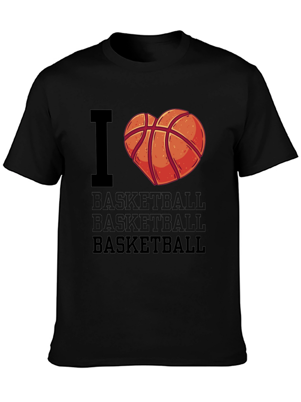 I Love Basketball T-Shirt - Heart Design