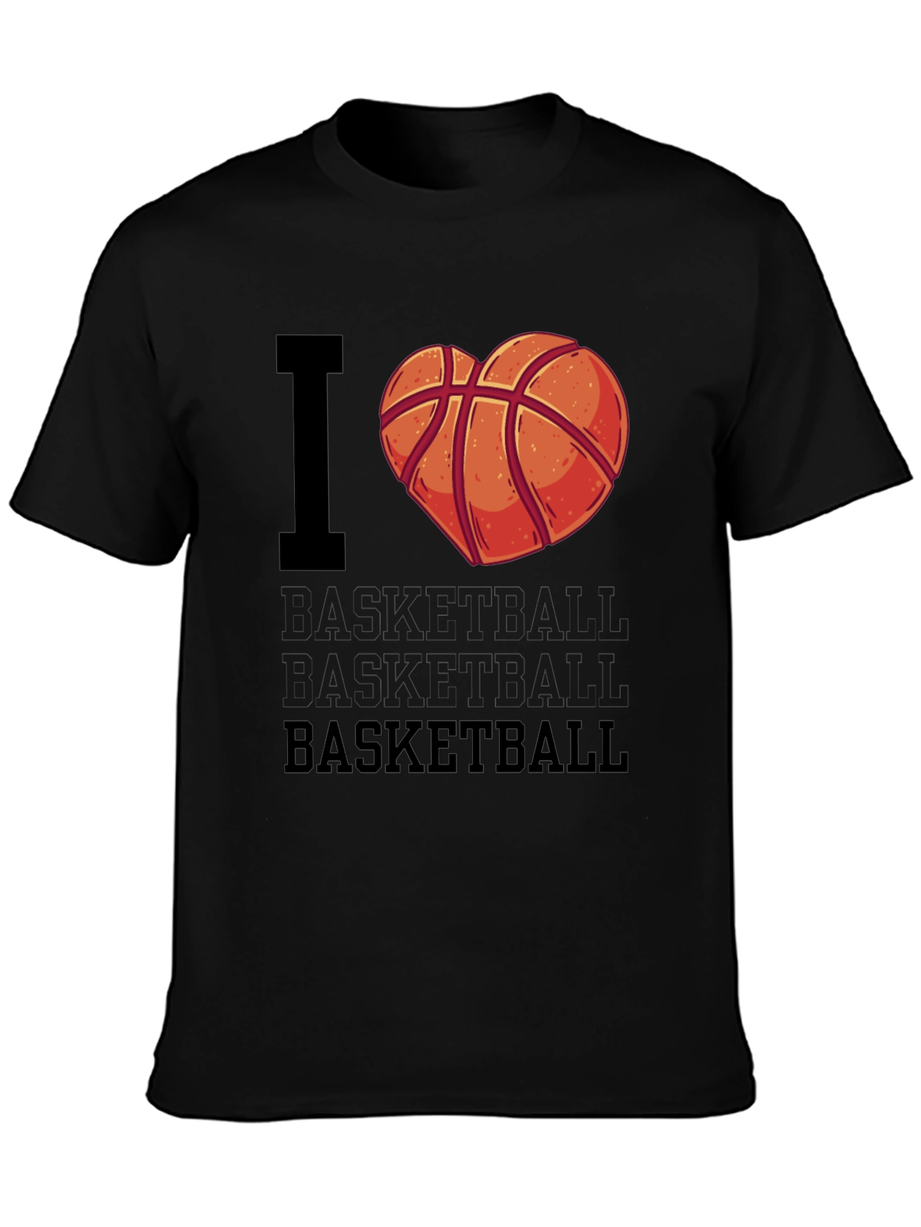 I Love Basketball T-Shirt - Heart Design