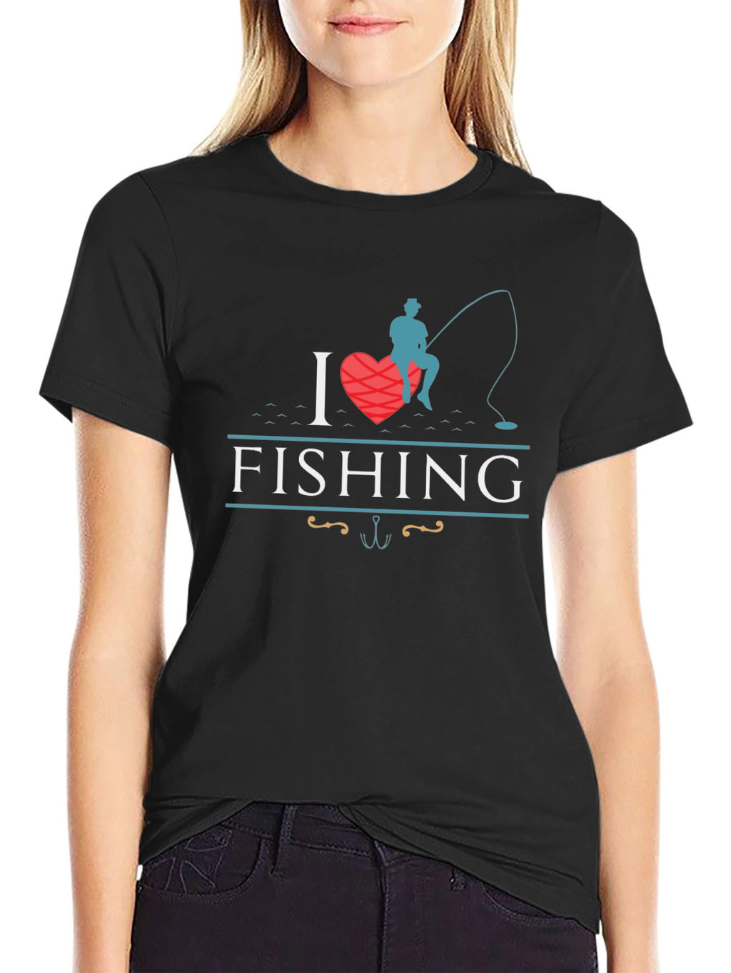 I Love Fishing Graphic T-Shirt - Angler Tee