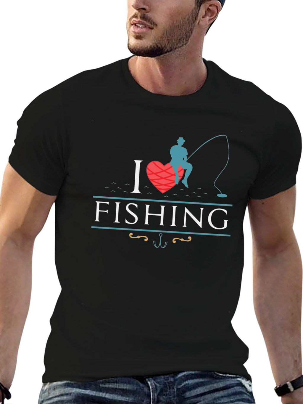 I Love Fishing Graphic T-Shirt - Angler Tee