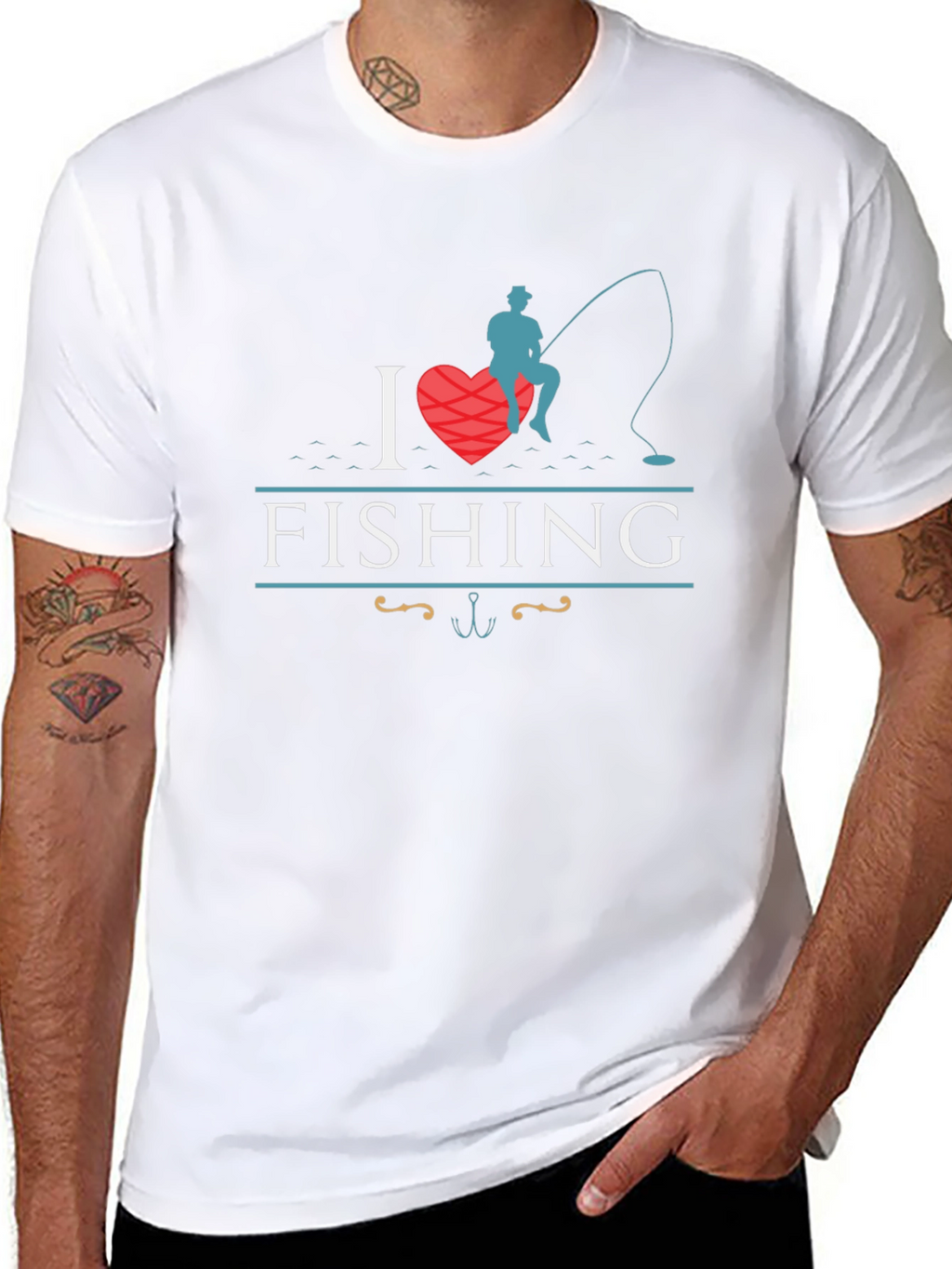 I Love Fishing Graphic T-Shirt - Angler Tee