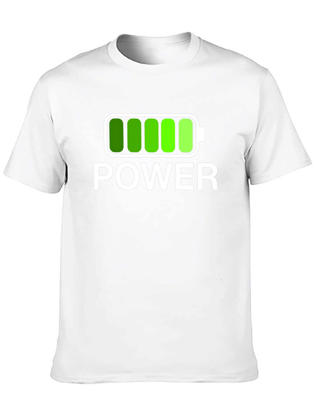 Power Graphic Black T-Shirt Full Battery Charged Design