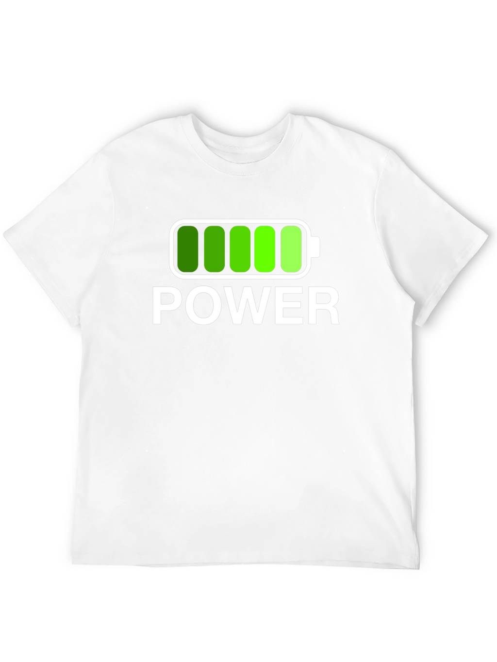 Power Graphic Black T-Shirt Full Battery Charged Design