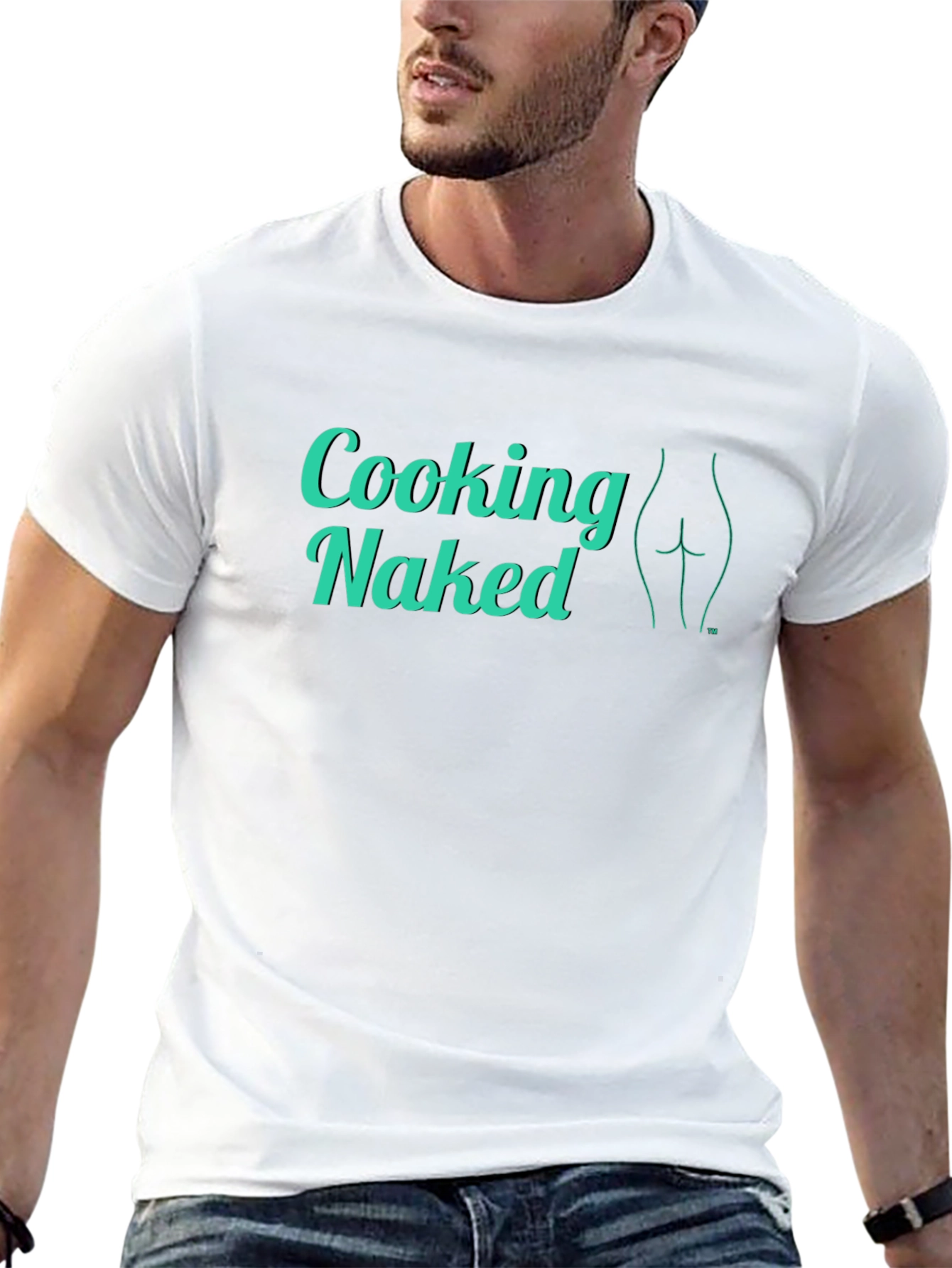 Cooking Naked Graphic Tee - Funny Novelty Shirt