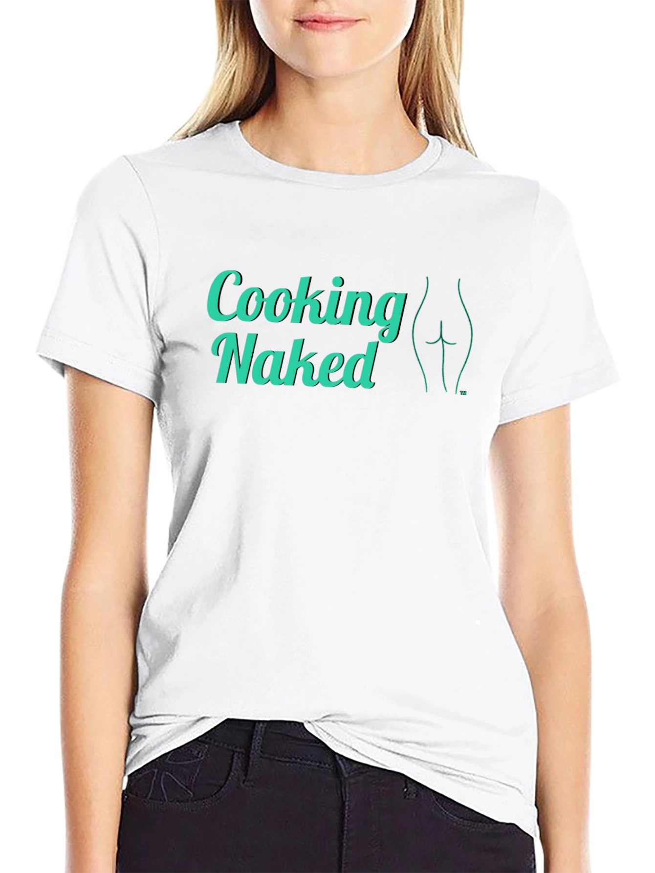 Cooking Naked Graphic Tee - Funny Novelty Shirt