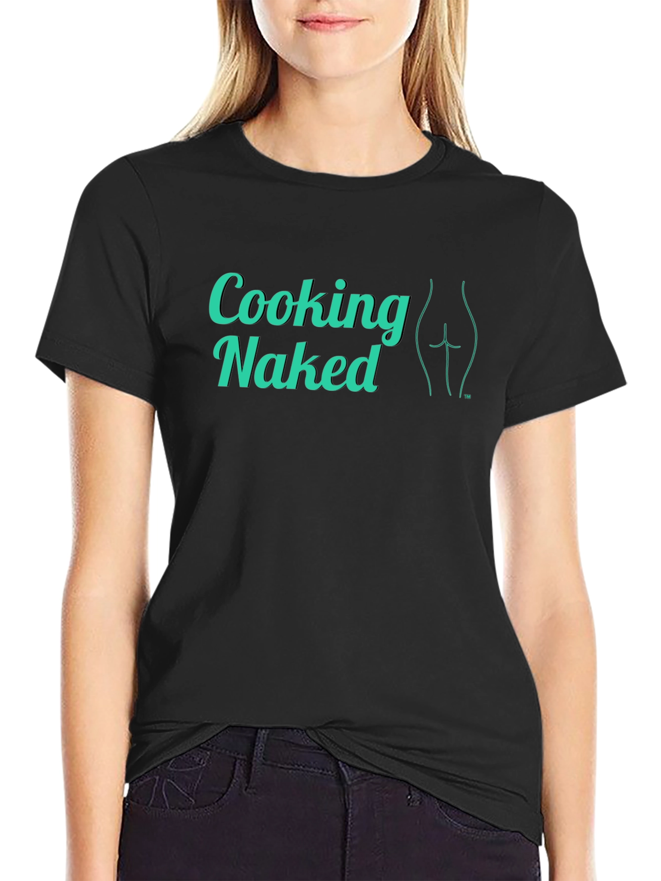 Cooking Naked Graphic Tee - Funny Novelty Shirt
