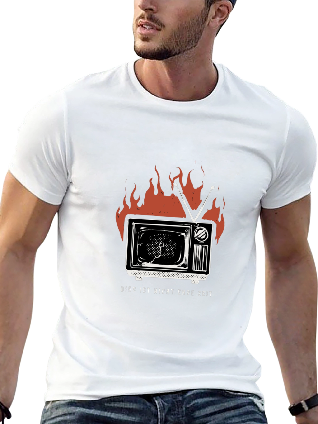 Retro TV Inferno Graphic Tee - Dies Ist Nicht Ehre Zeit