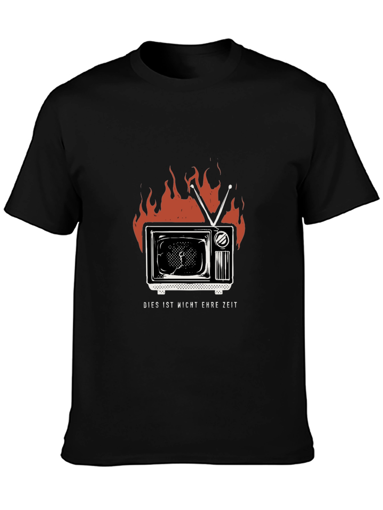 Retro TV Inferno Graphic Tee - Dies Ist Nicht Ehre Zeit