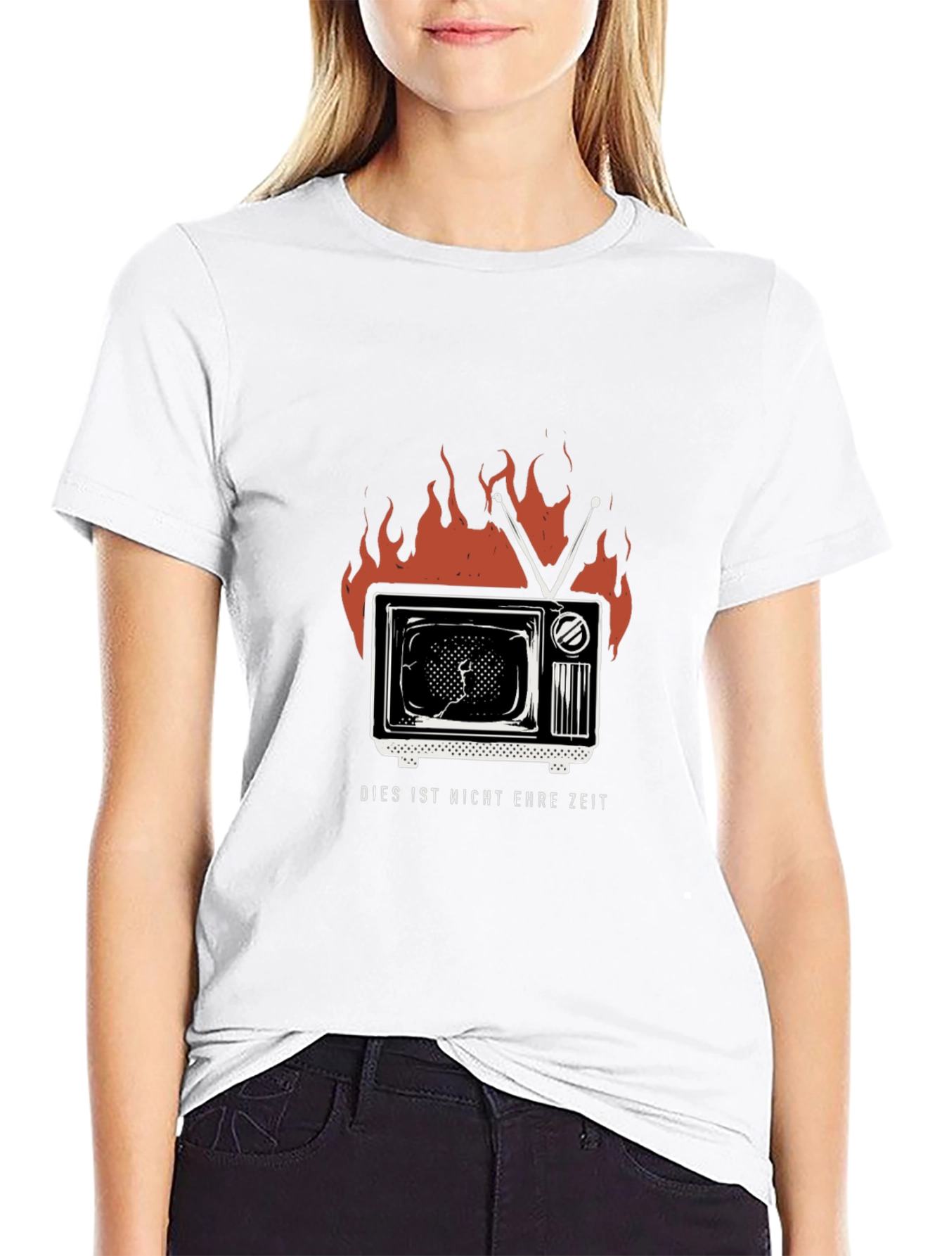 Retro TV Inferno Graphic Tee - Dies Ist Nicht Ehre Zeit