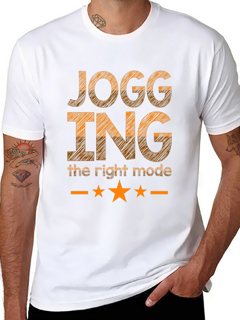 Jogging - The Right Mode Black Graphic T-Shirt