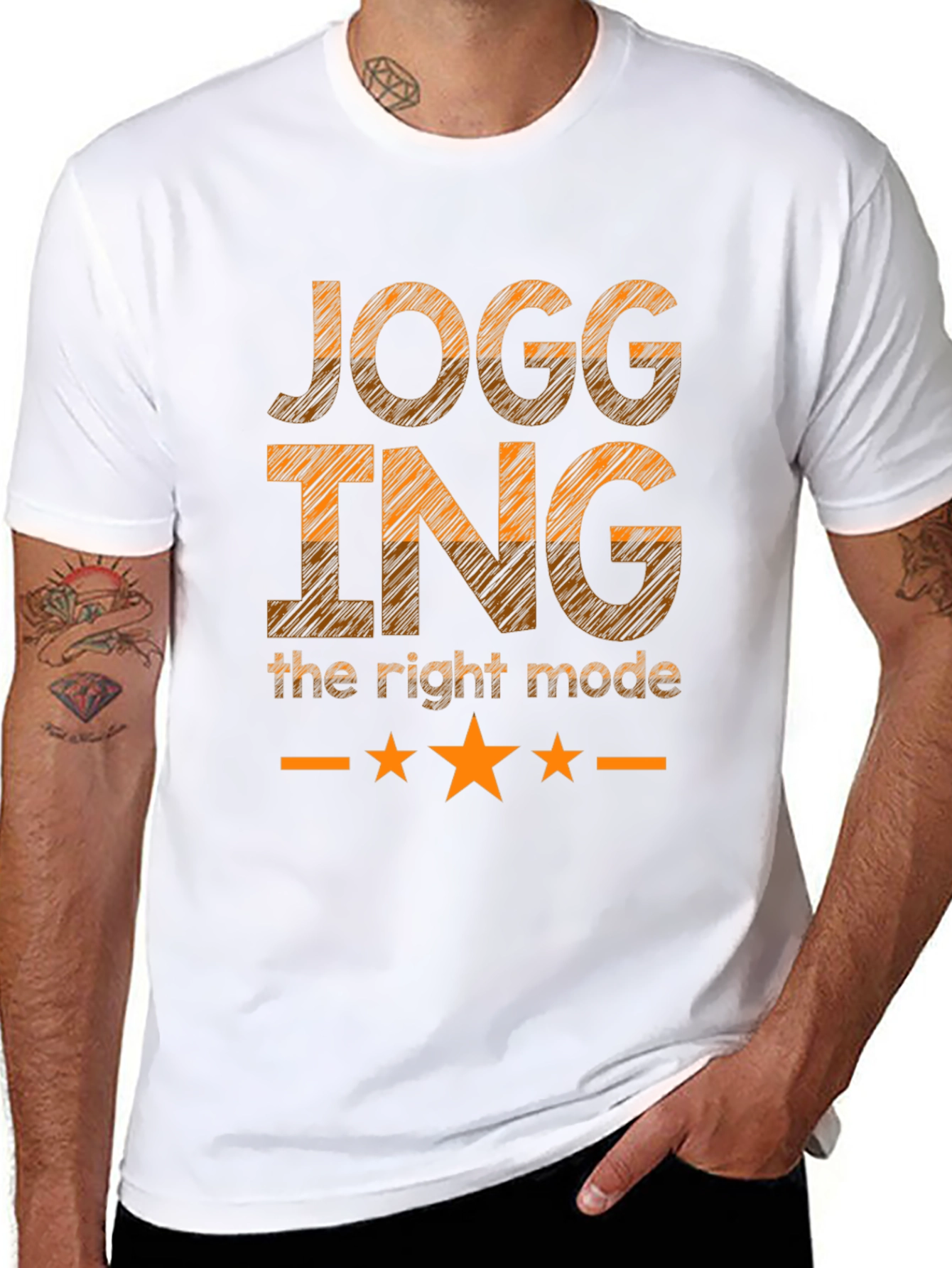 Jogging - The Right Mode Black Graphic T-Shirt