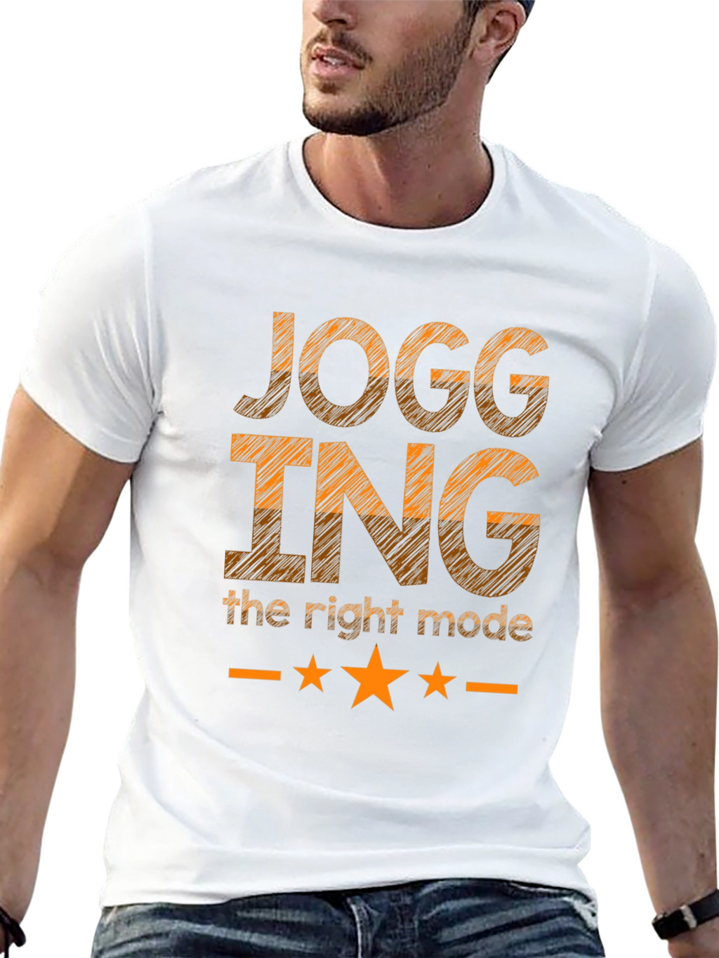 Jogging - The Right Mode Black Graphic T-Shirt