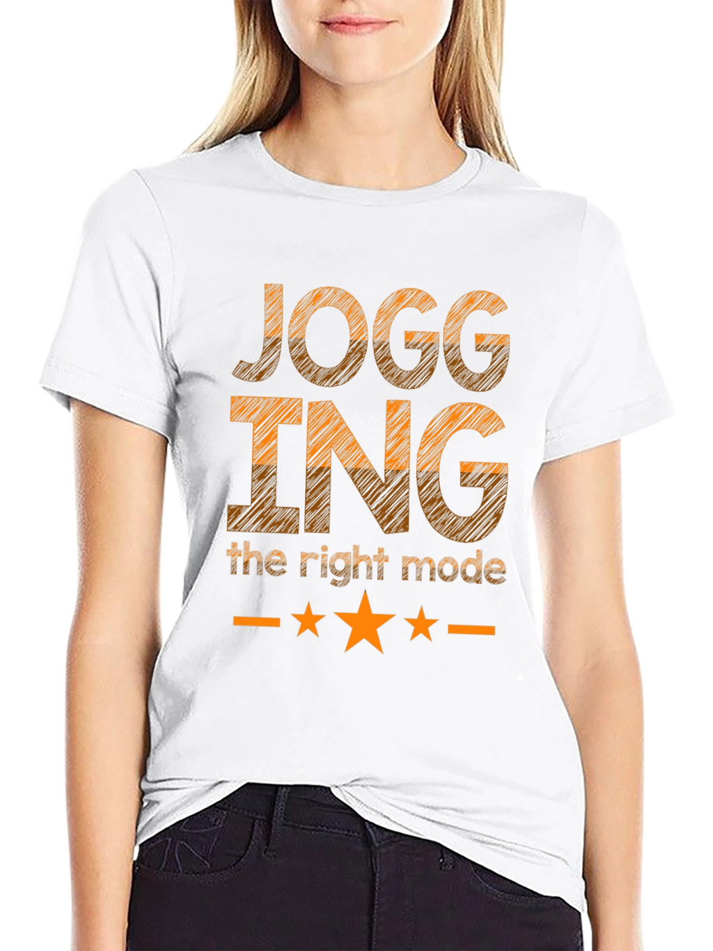 Jogging - The Right Mode Black Graphic T-Shirt