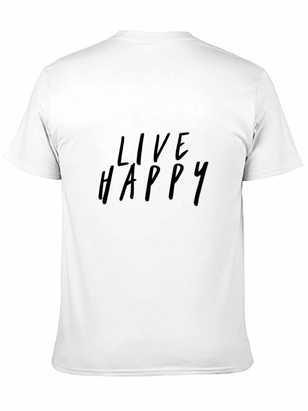 Live Happy Black Graphic Tee - Casual Comfort