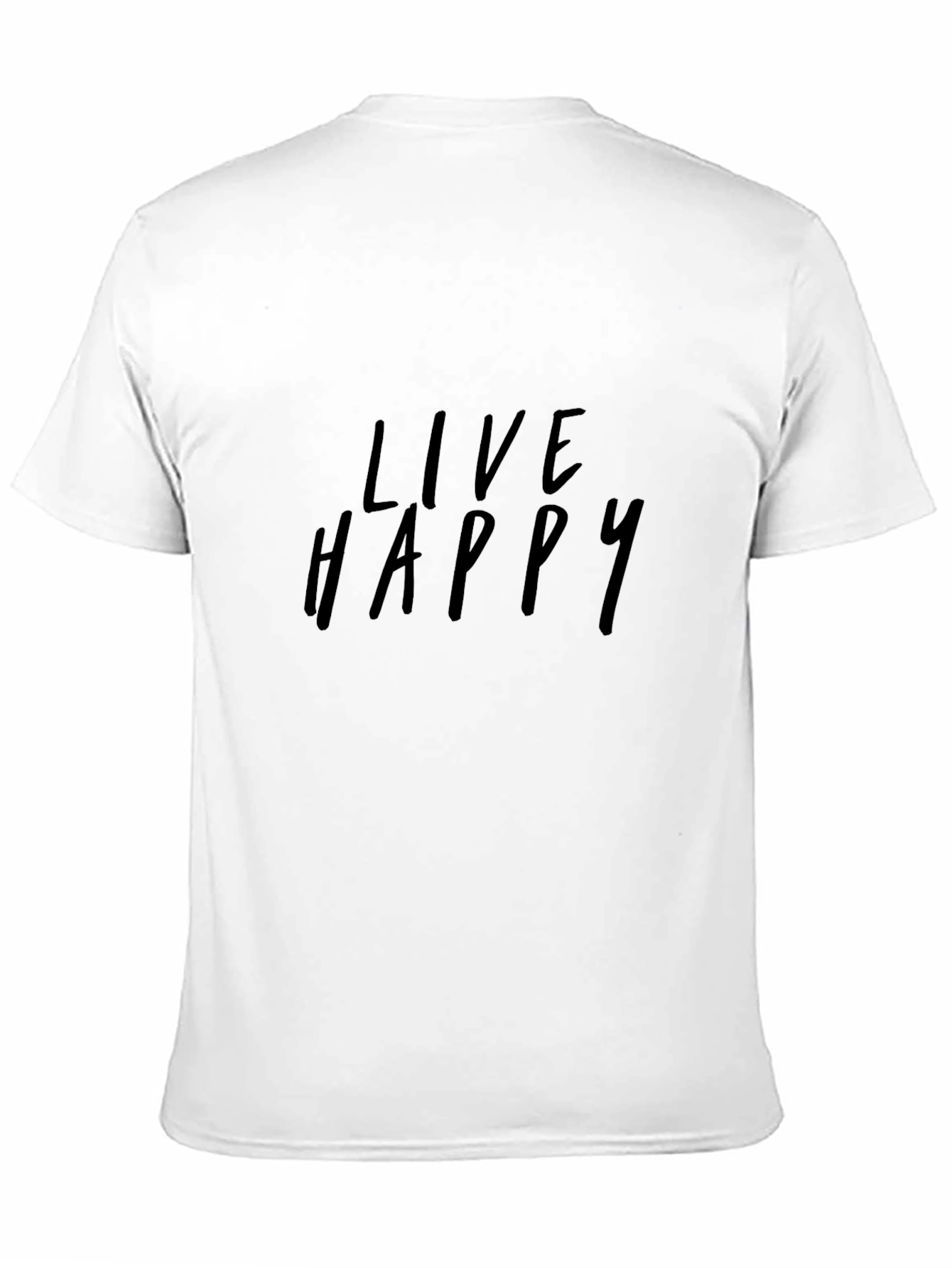 Live Happy Black Graphic Tee - Casual Comfort
