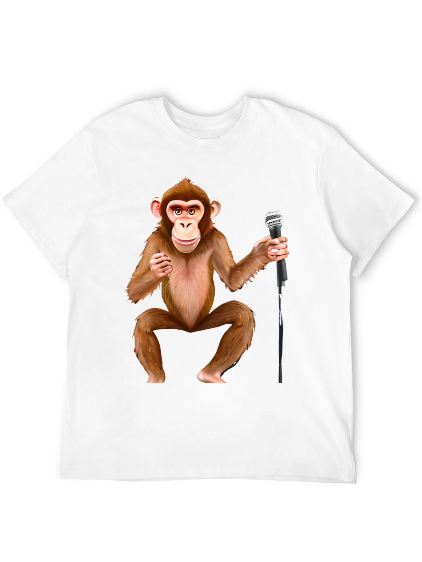 Monkey with Mic Graphic T-Shirt - Stand-Up Comic Style Tee
