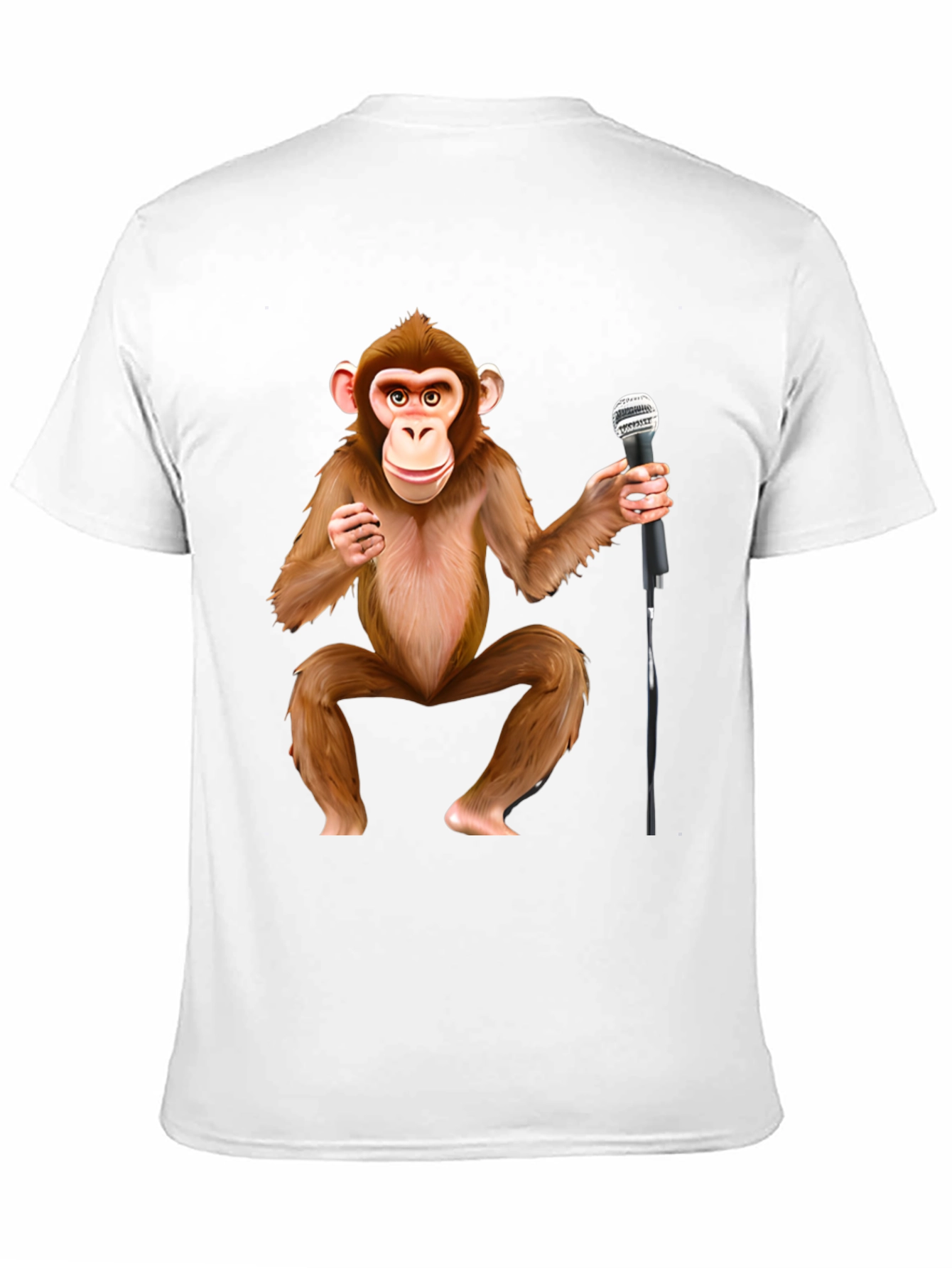 Monkey with Mic Graphic T-Shirt - Stand-Up Comic Style Tee
