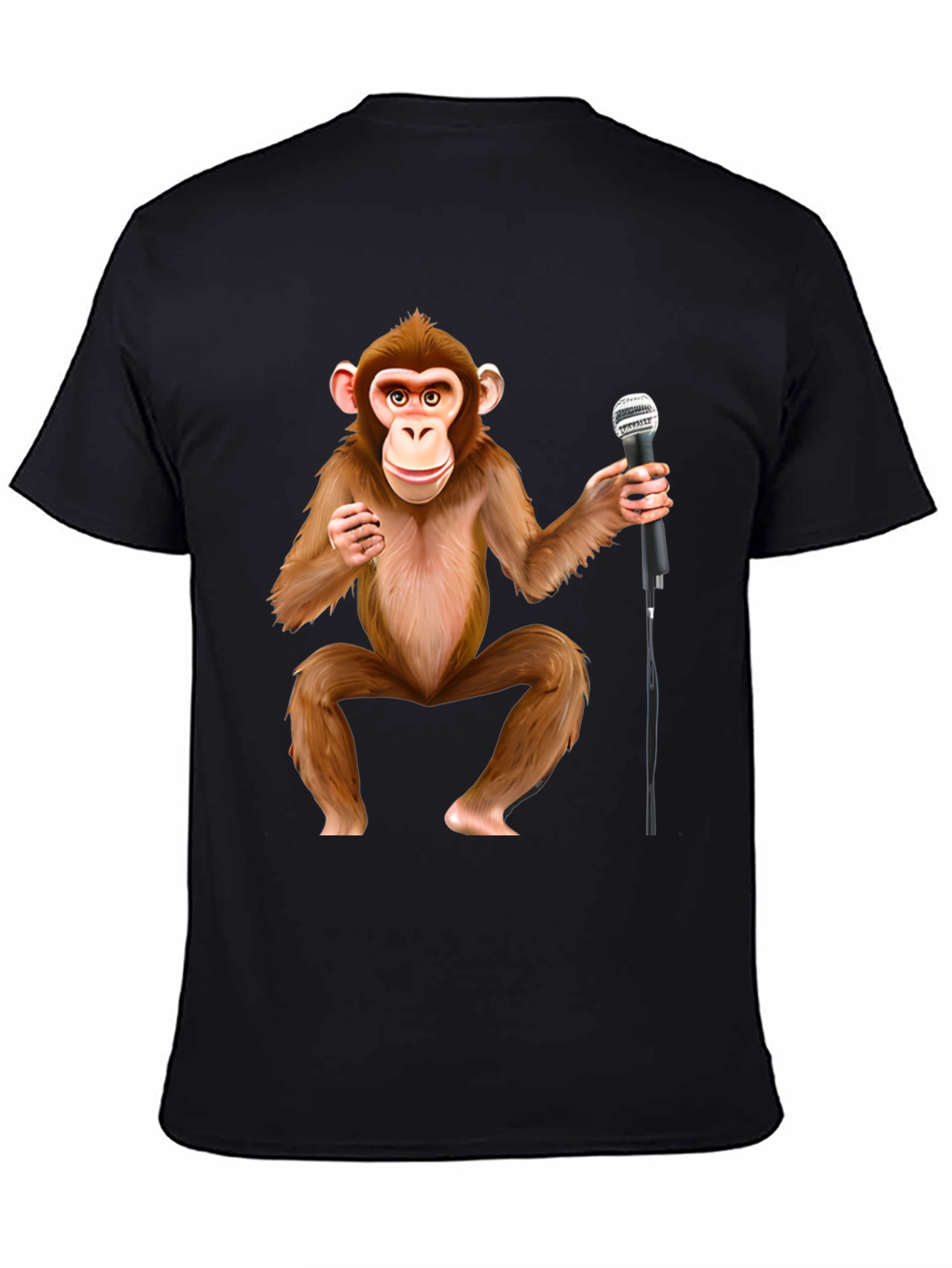 Monkey with Mic Graphic T-Shirt - Stand-Up Comic Style Tee