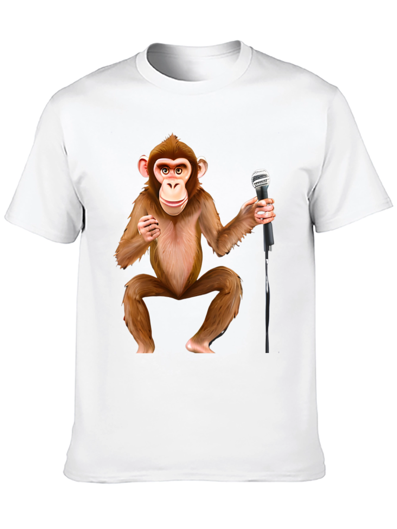 Monkey with Mic Graphic T-Shirt - Stand-Up Comic Style Tee