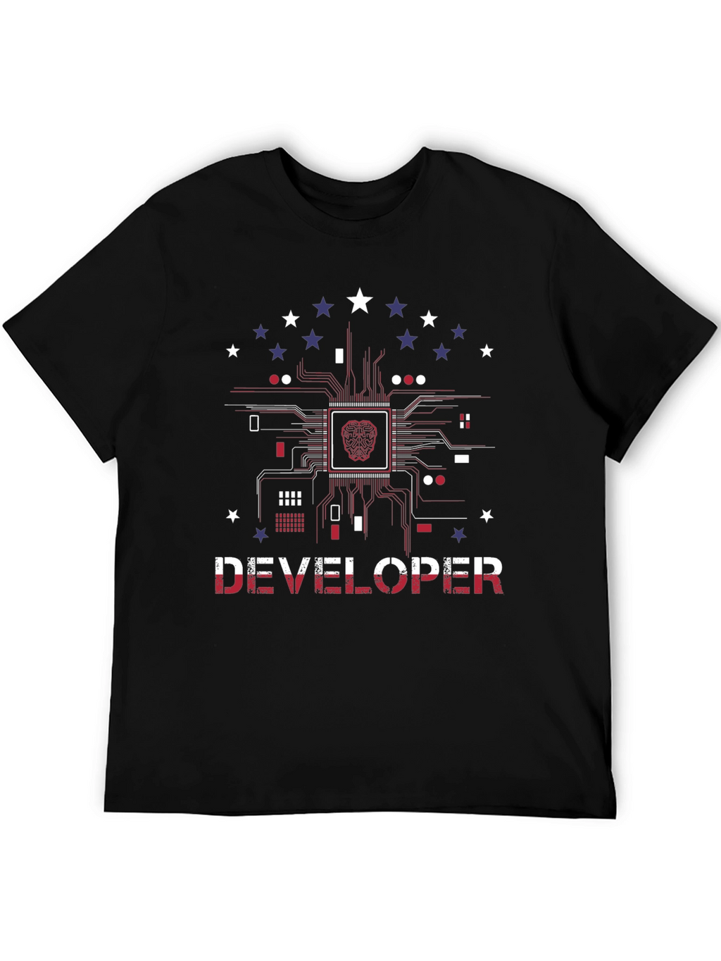 Developer Brain Circuit Board Graphic T-Shirt