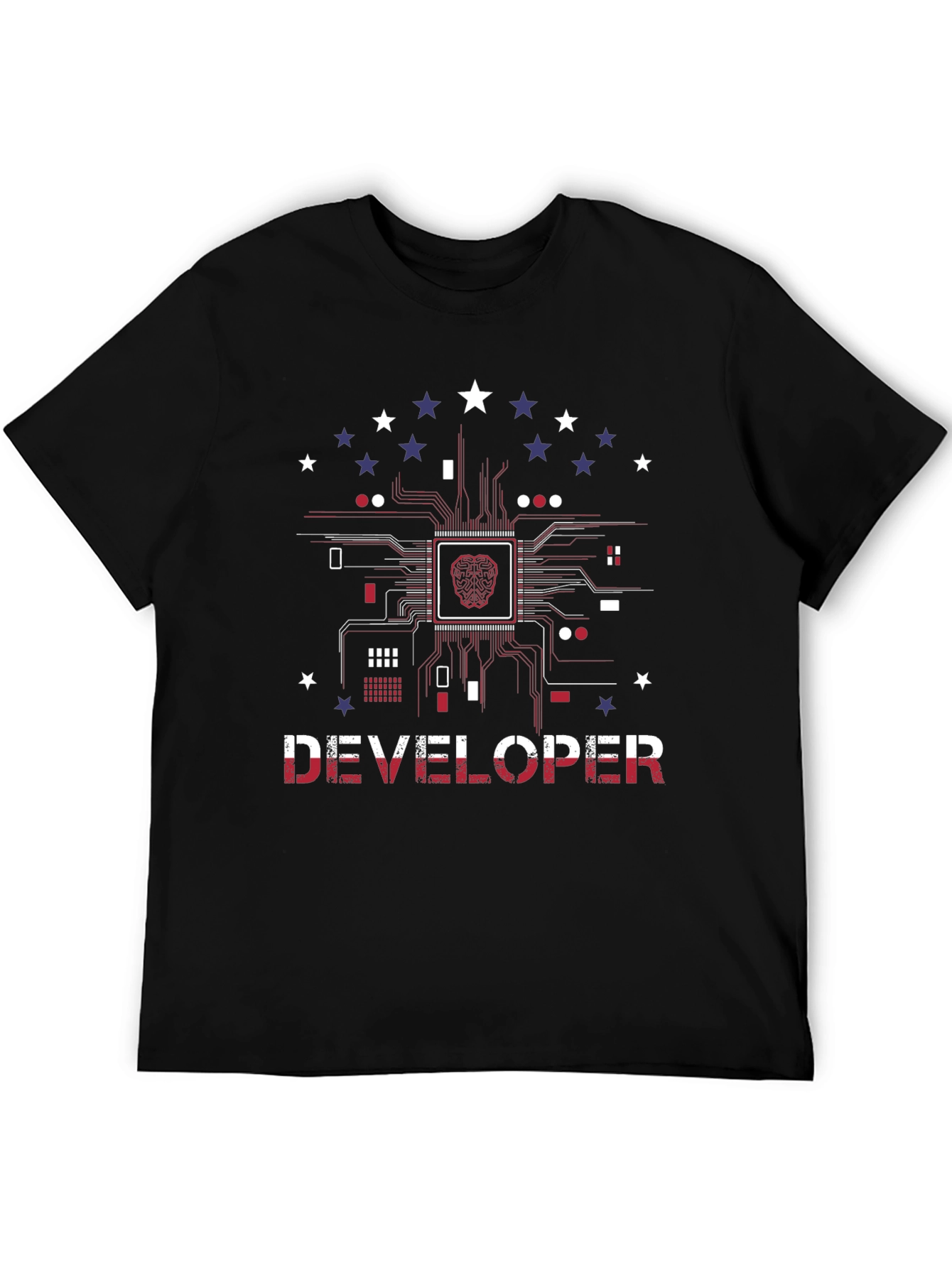 Developer Brain Circuit Board Graphic T-Shirt