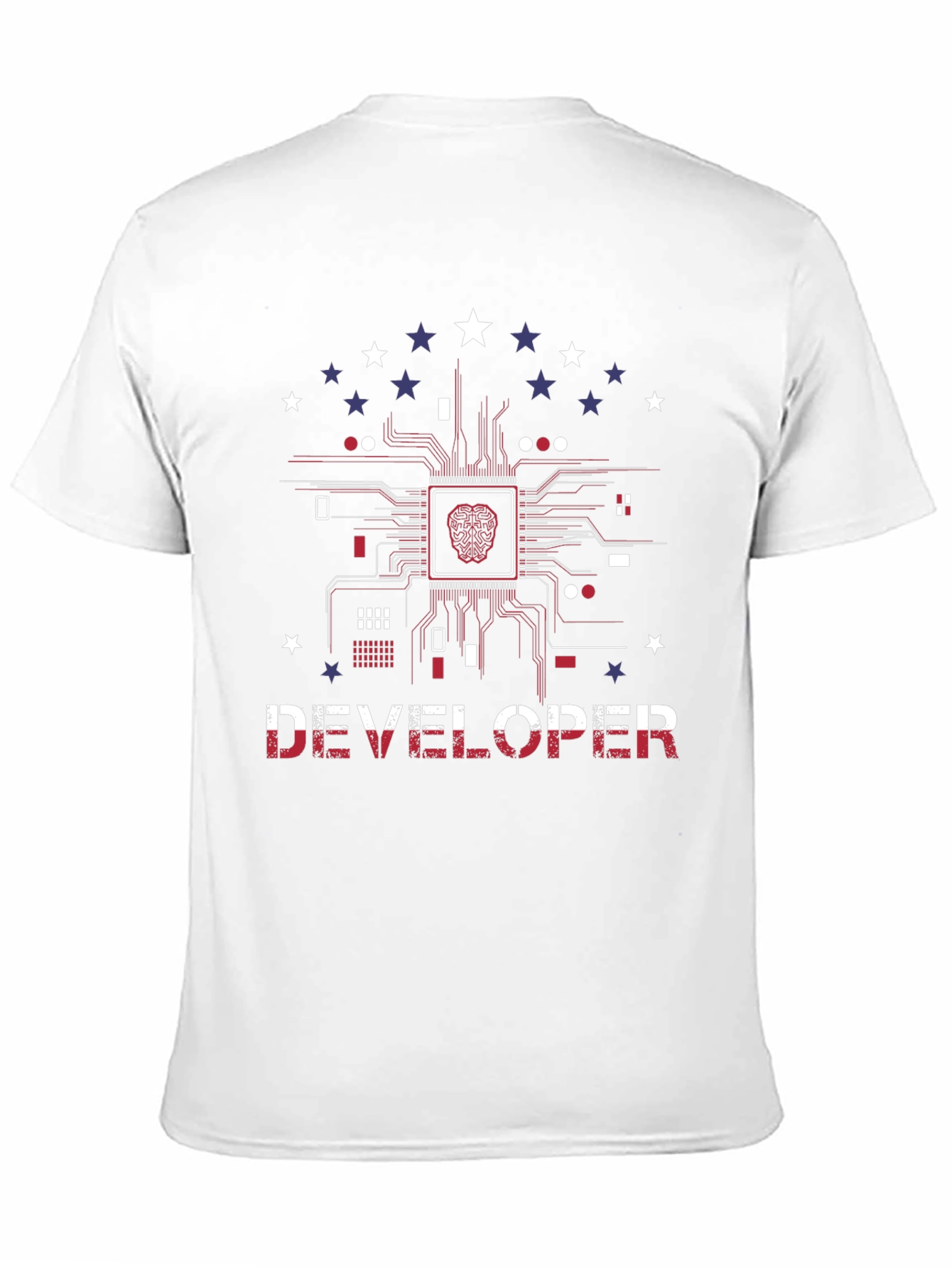Developer Brain Circuit Board Graphic T-Shirt