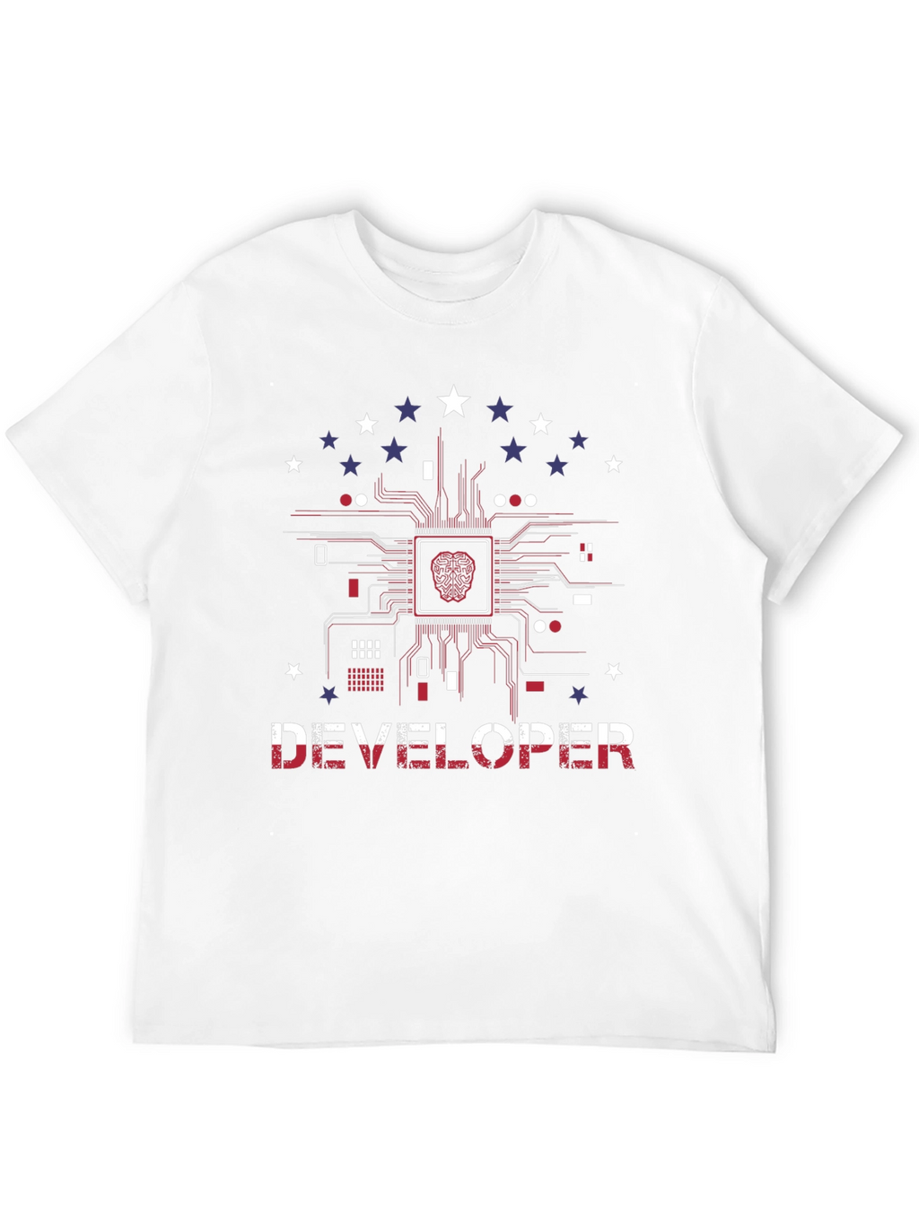 Developer Brain Circuit Board Graphic T-Shirt