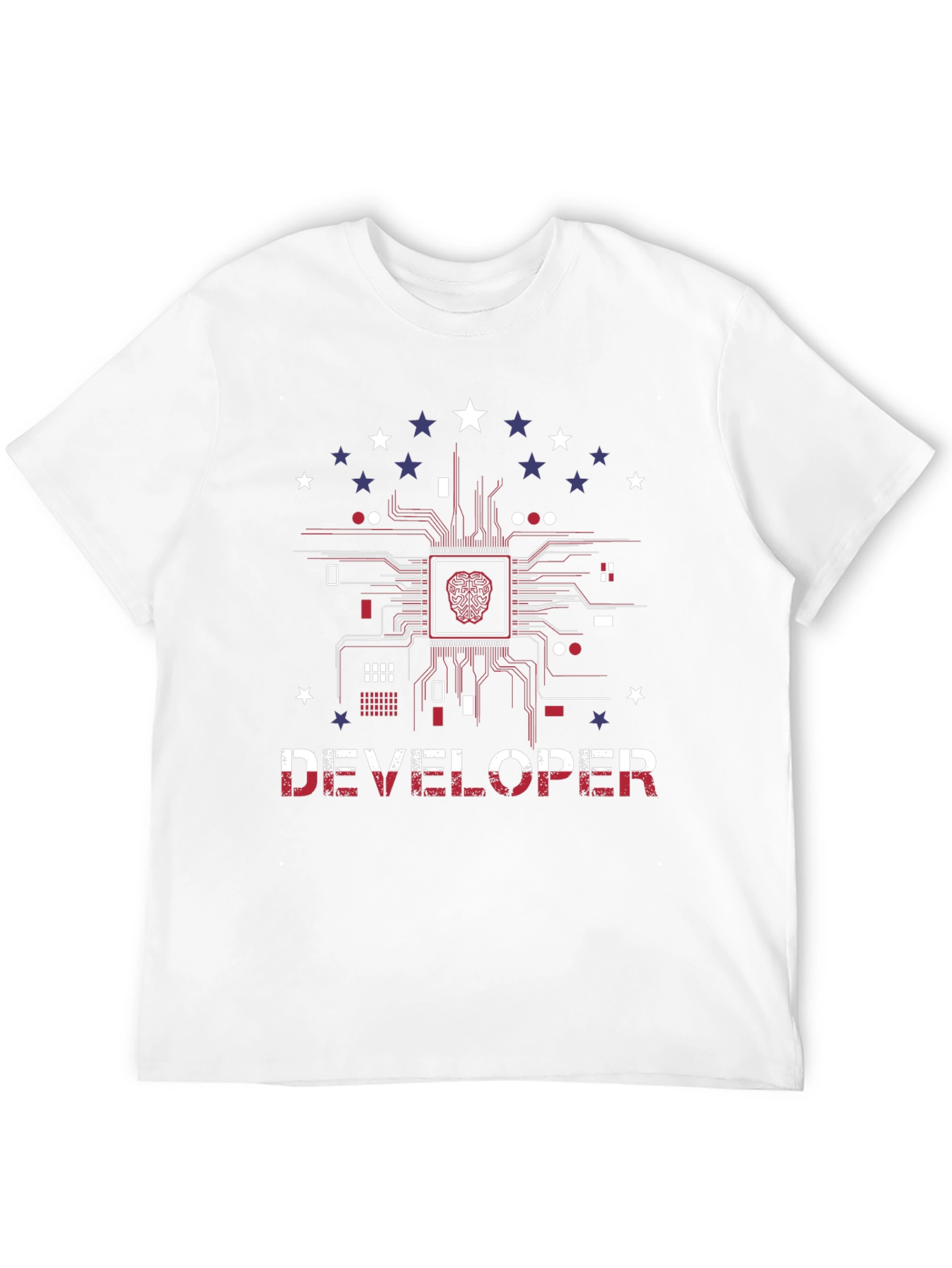 Developer Brain Circuit Board Graphic T-Shirt