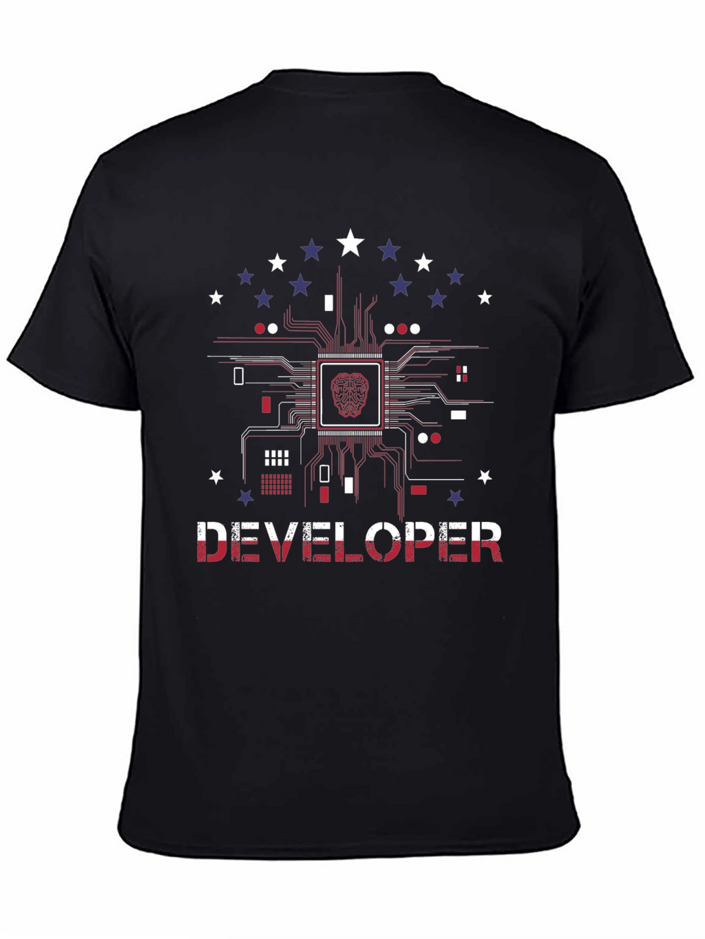 Developer Brain Circuit Board Graphic T-Shirt