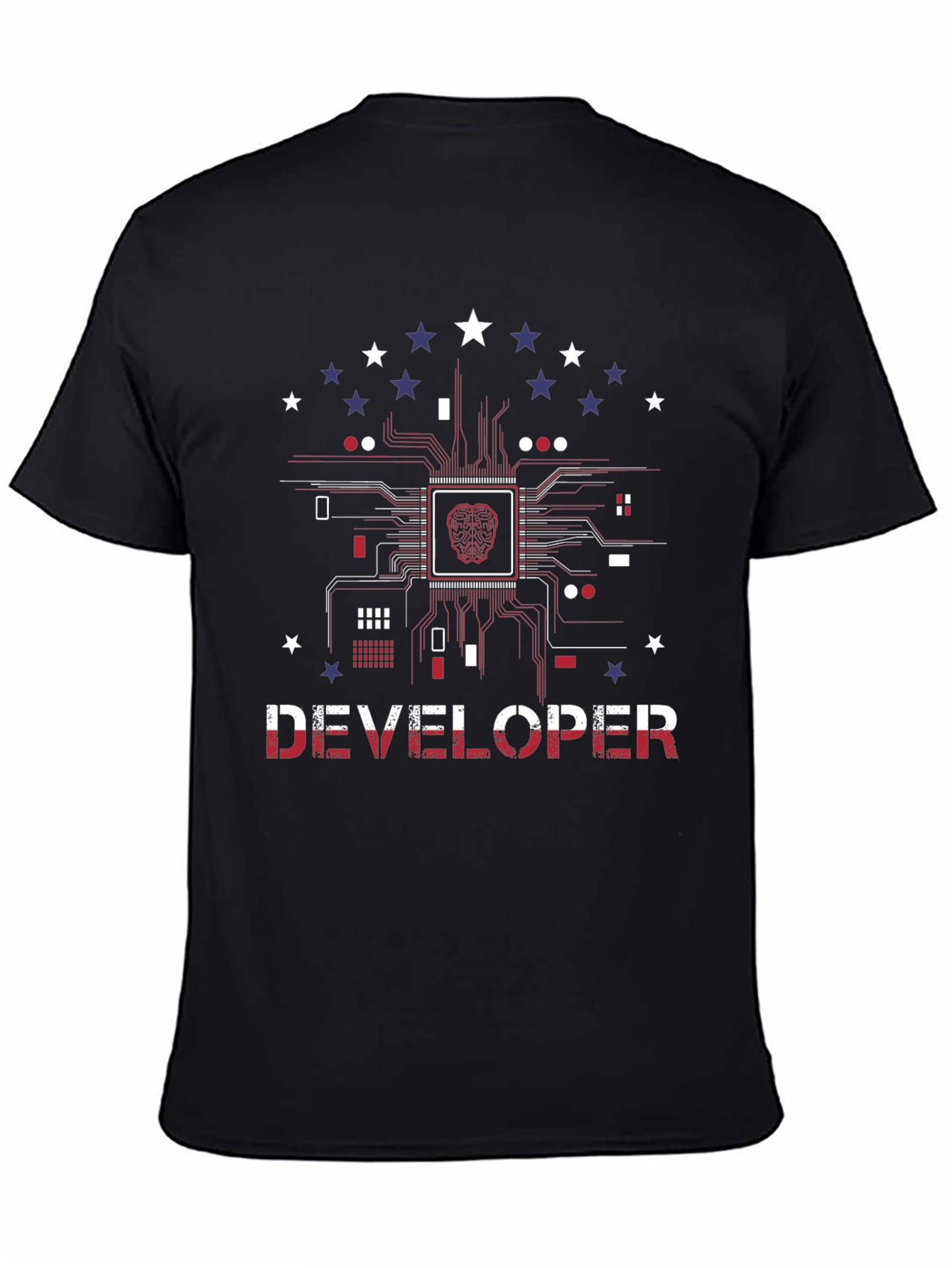 Developer Brain Circuit Board Graphic T-Shirt