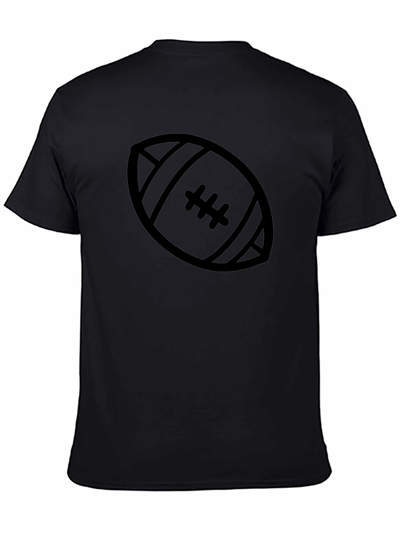 Football Graphic Tee - Black Casual T-Shirt