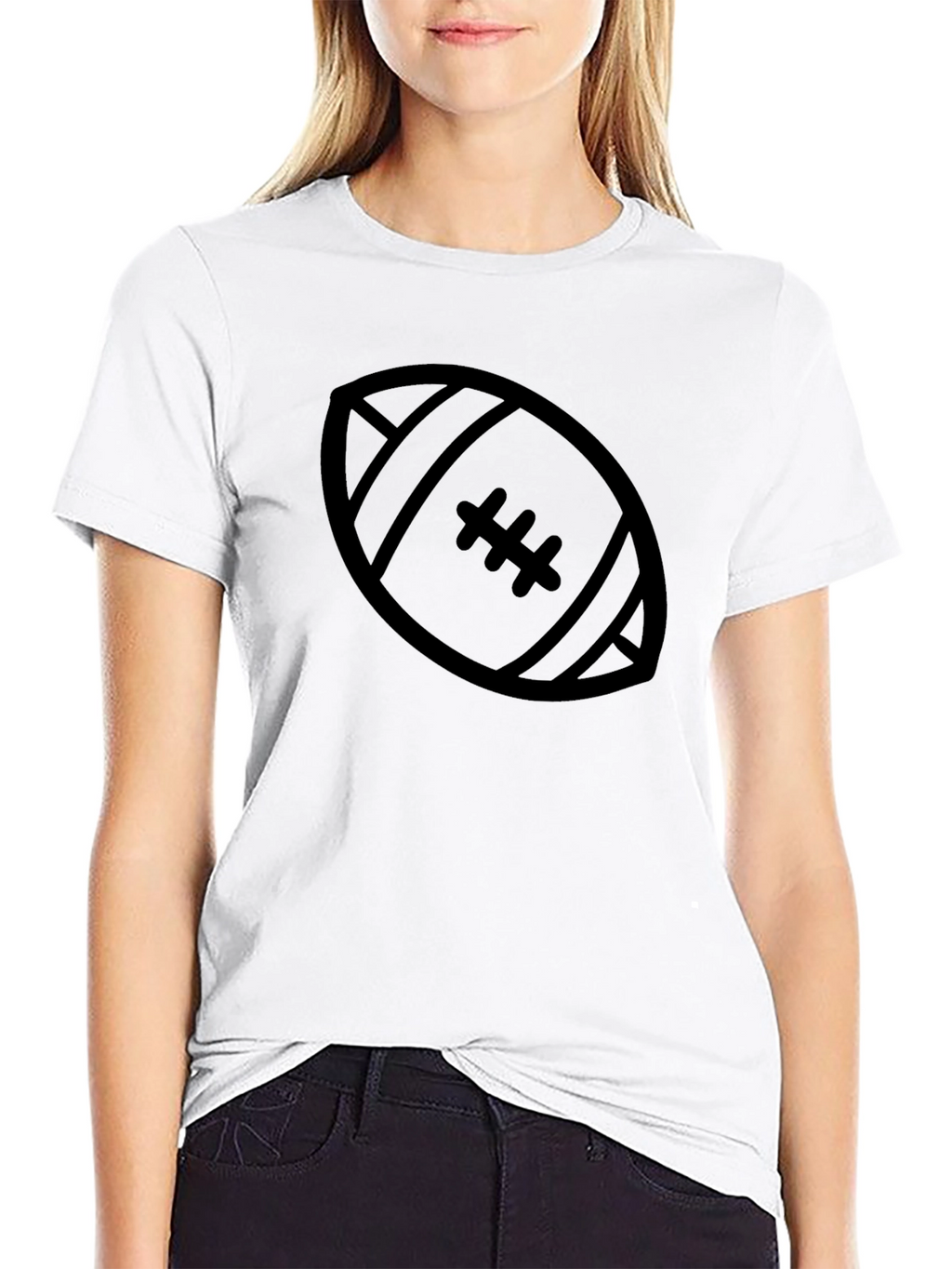 Football Graphic Tee - Black Casual T-Shirt