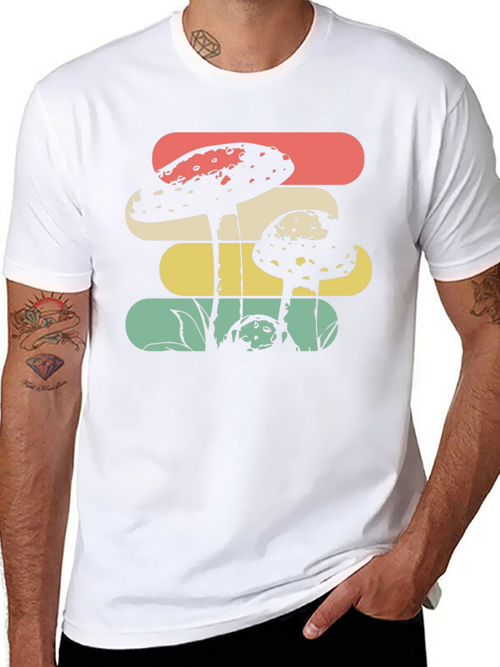 Retro Mushroom Graphic Tee - Black
