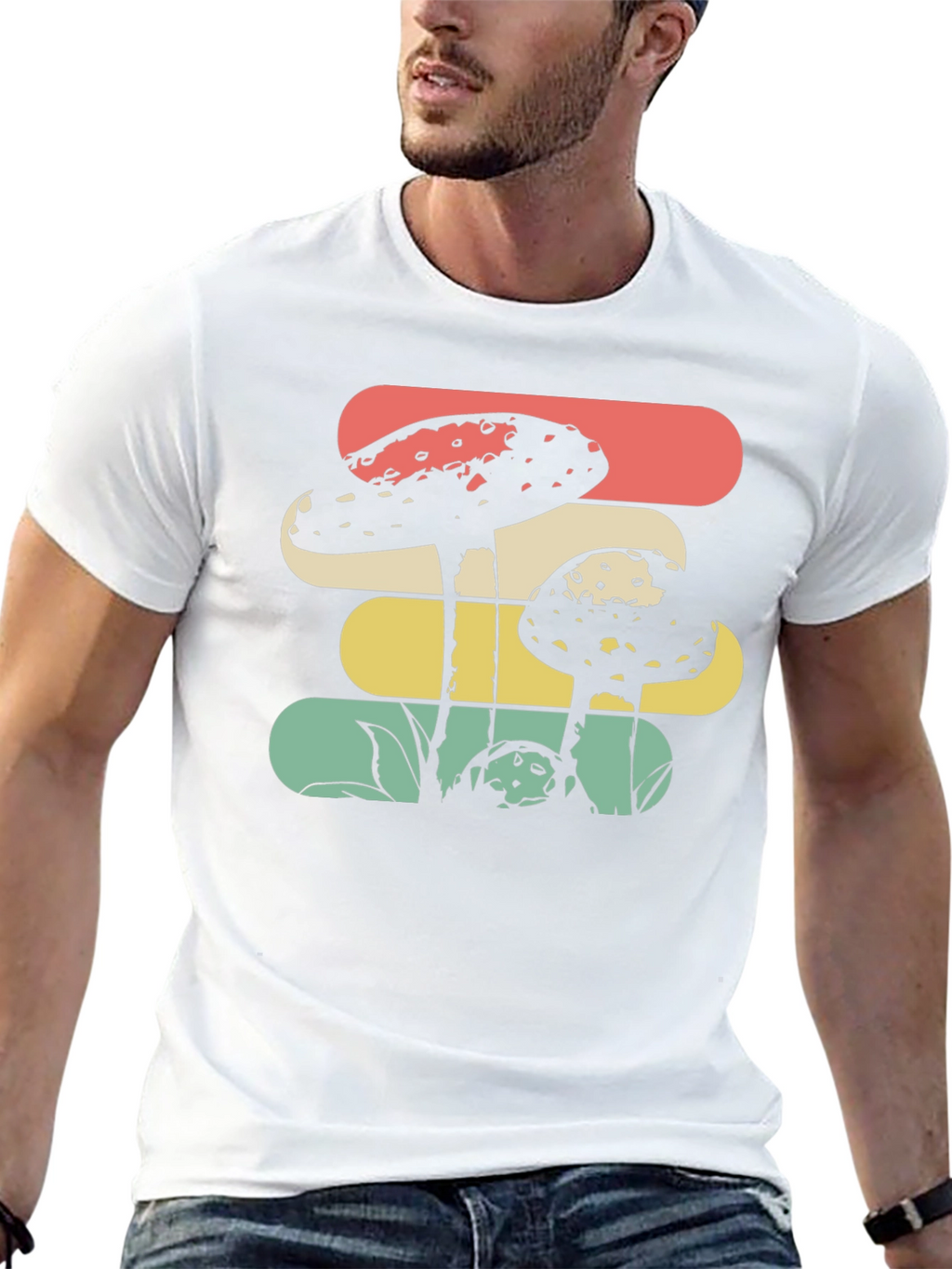 Retro Mushroom Graphic Tee - Black