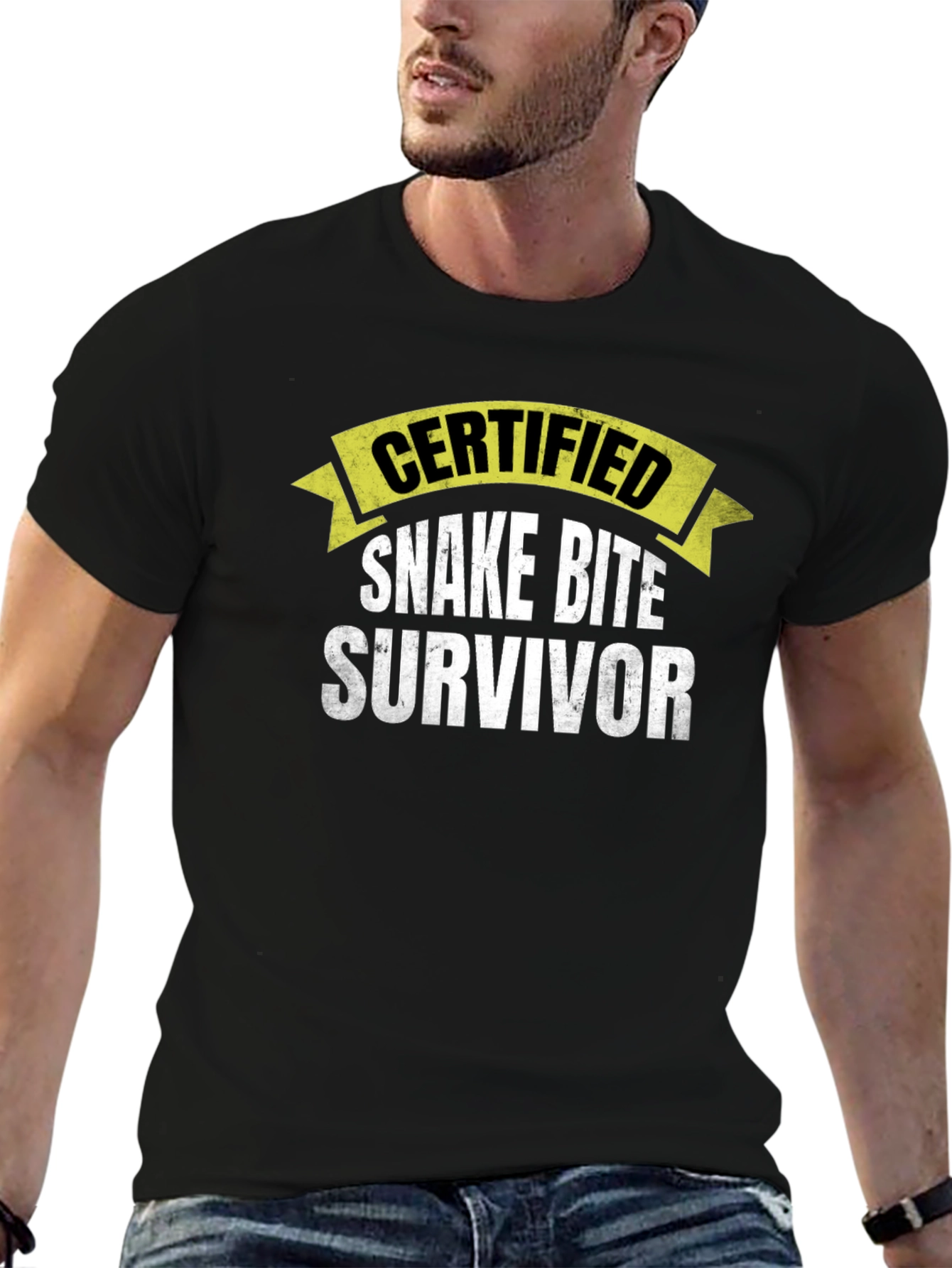 Certified Snake Bite Survivor Novelty T-Shirt