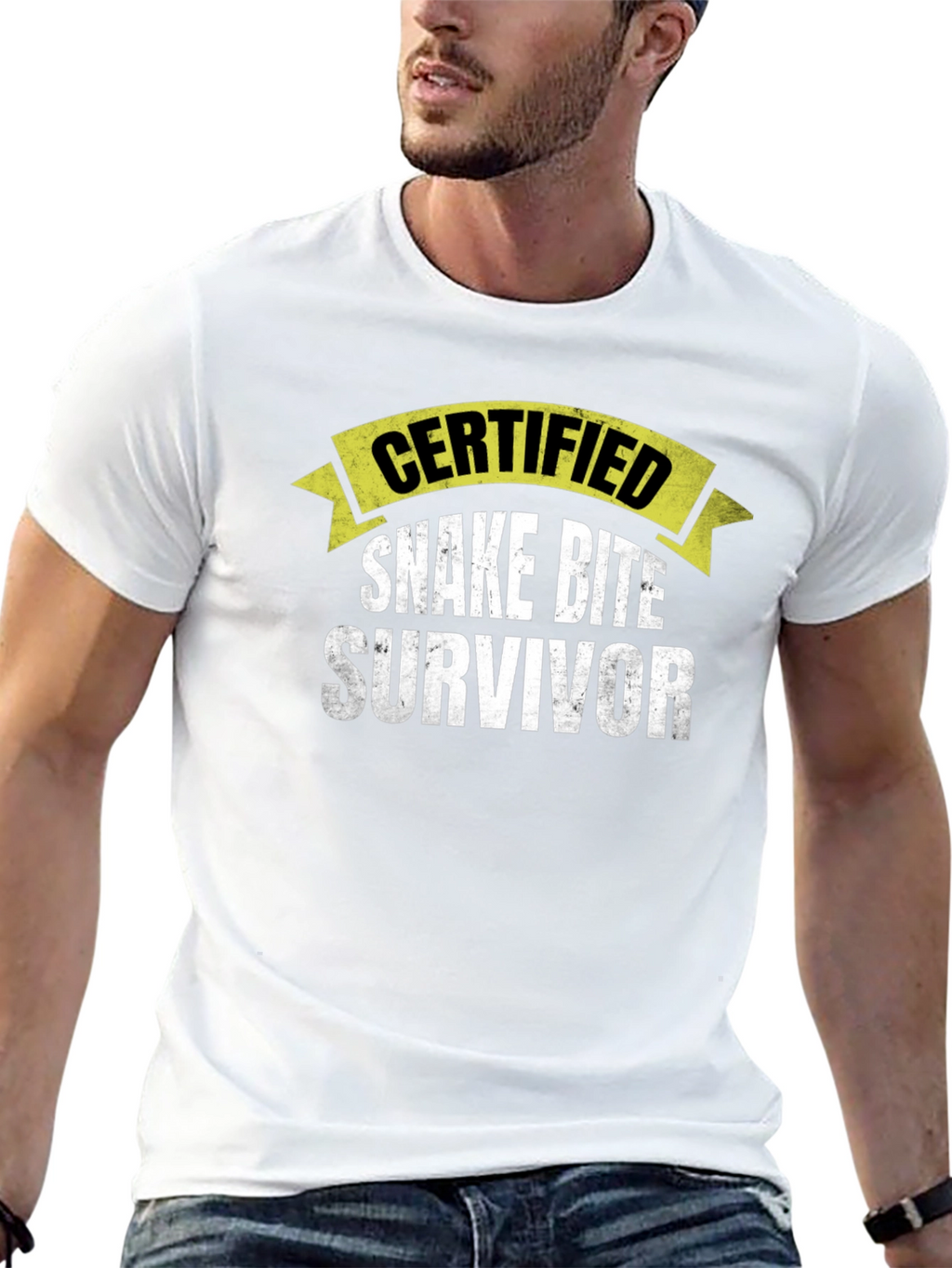 Certified Snake Bite Survivor Novelty T-Shirt
