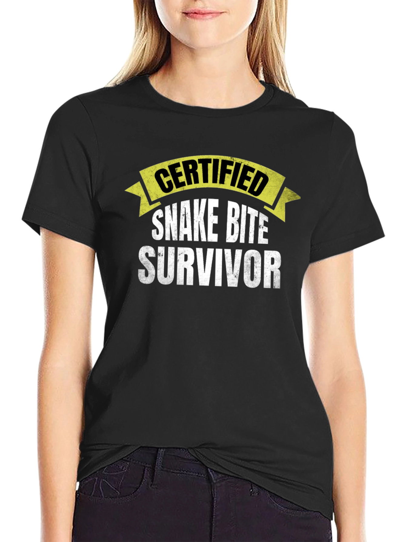 Certified Snake Bite Survivor Novelty T-Shirt
