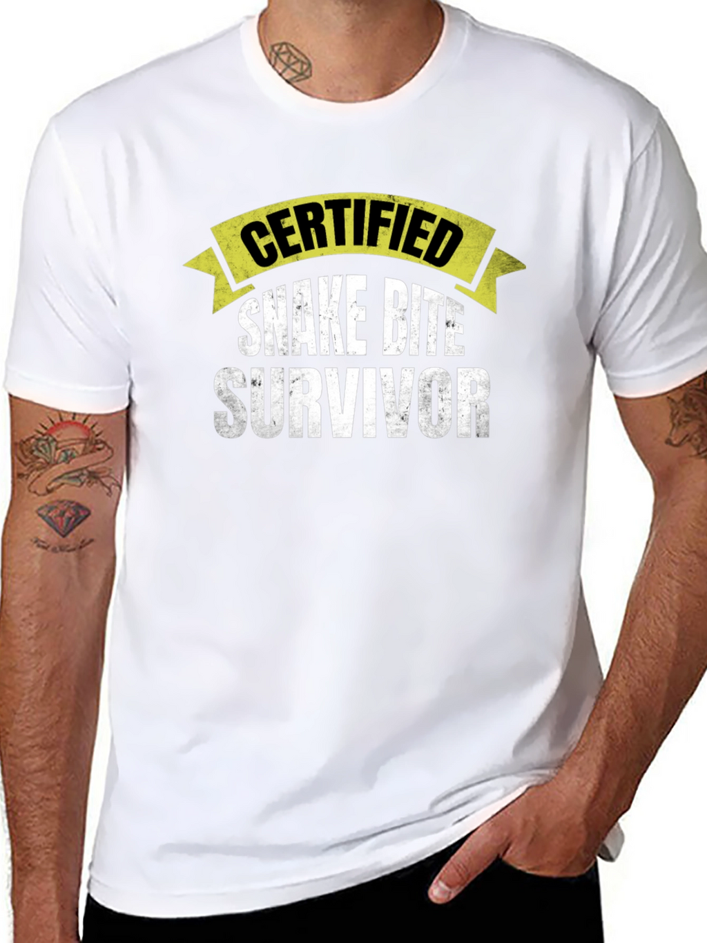 Certified Snake Bite Survivor Novelty T-Shirt