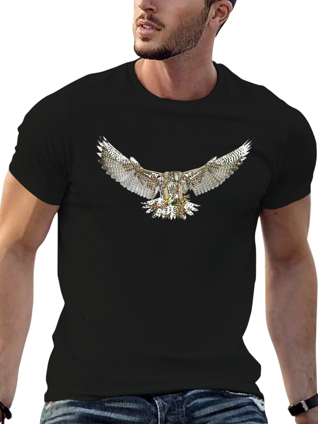 Eagle Graphic Black T-Shirt | Mens