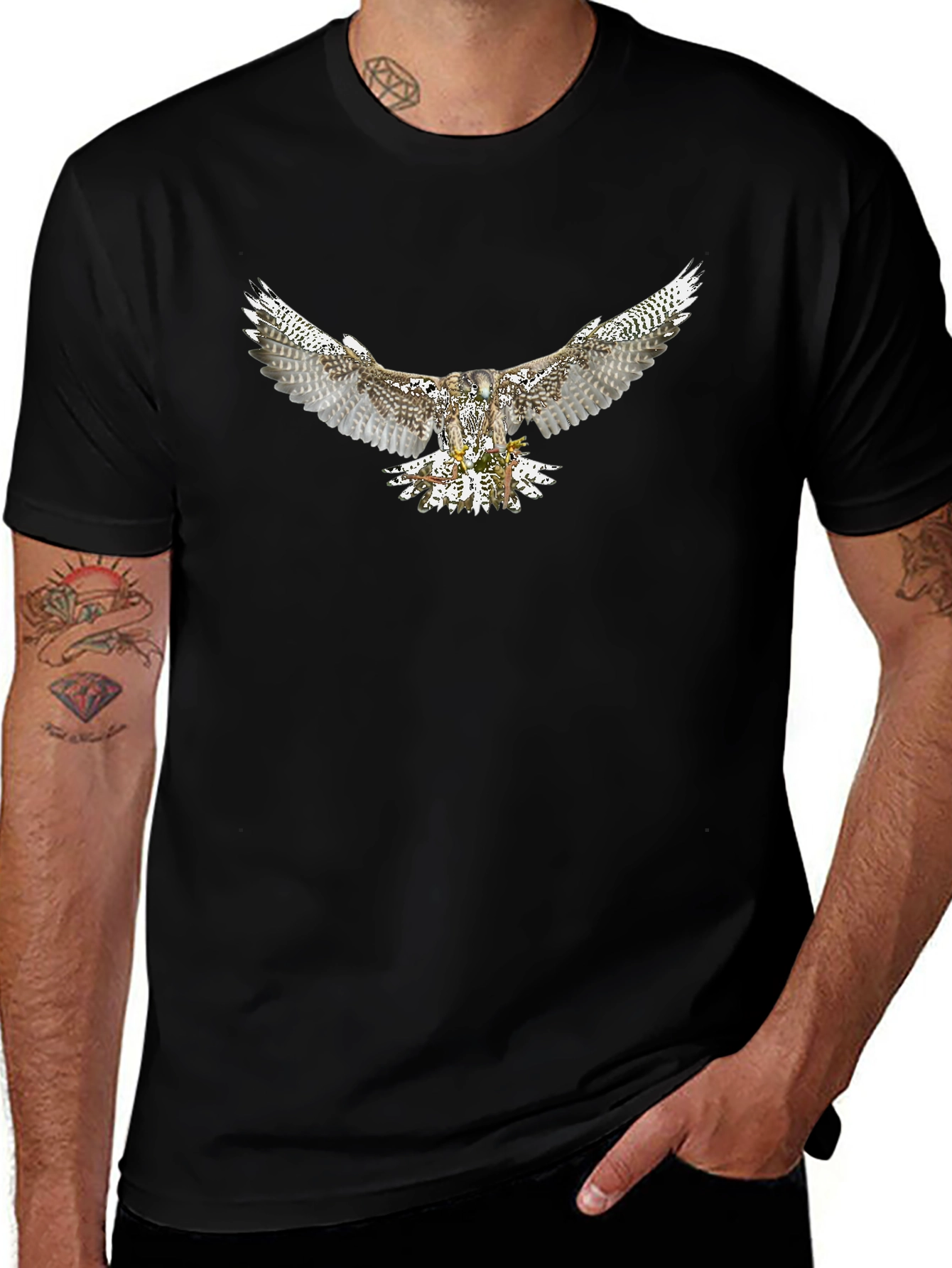 Eagle Graphic Black T-Shirt | Mens