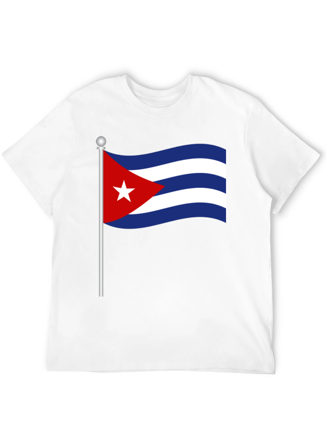 Cuba Flag T-Shirt - Black Crew Neck Tee