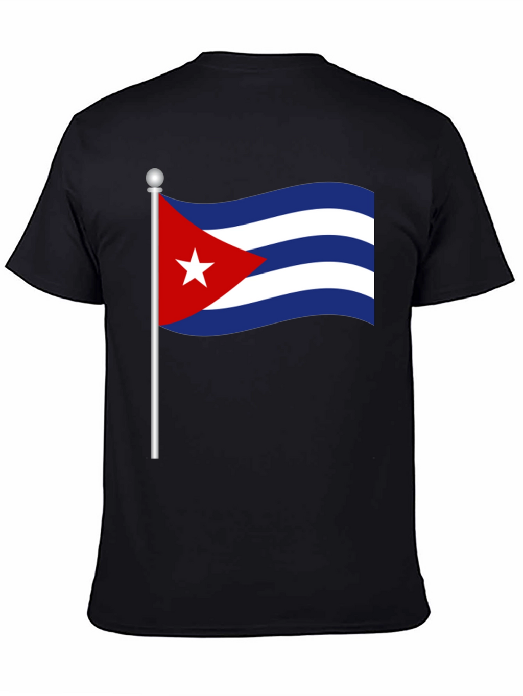 Cuba Flag T-Shirt - Black Crew Neck Tee