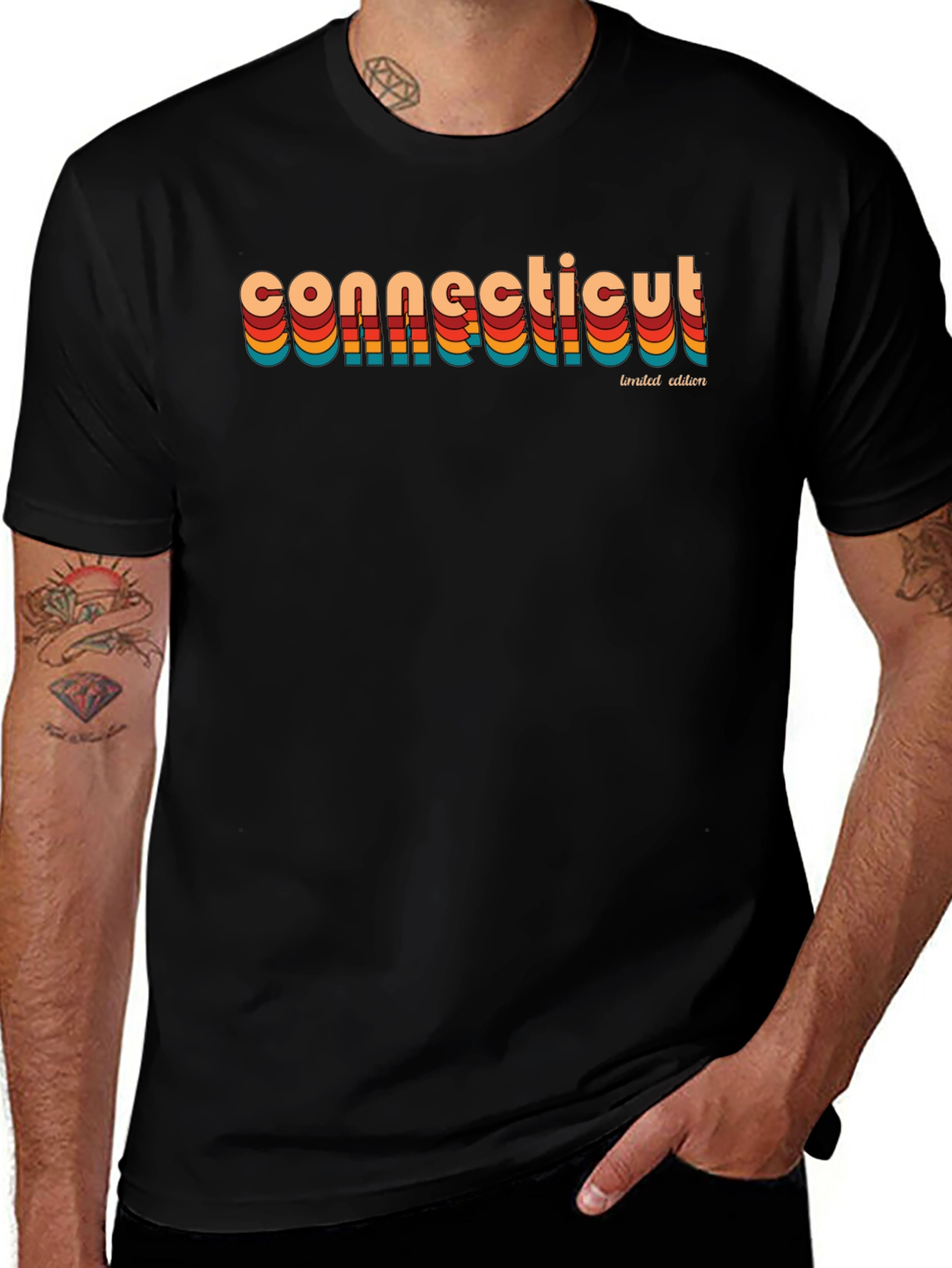 Connecticut Retro Limited Edition Black T-Shirt