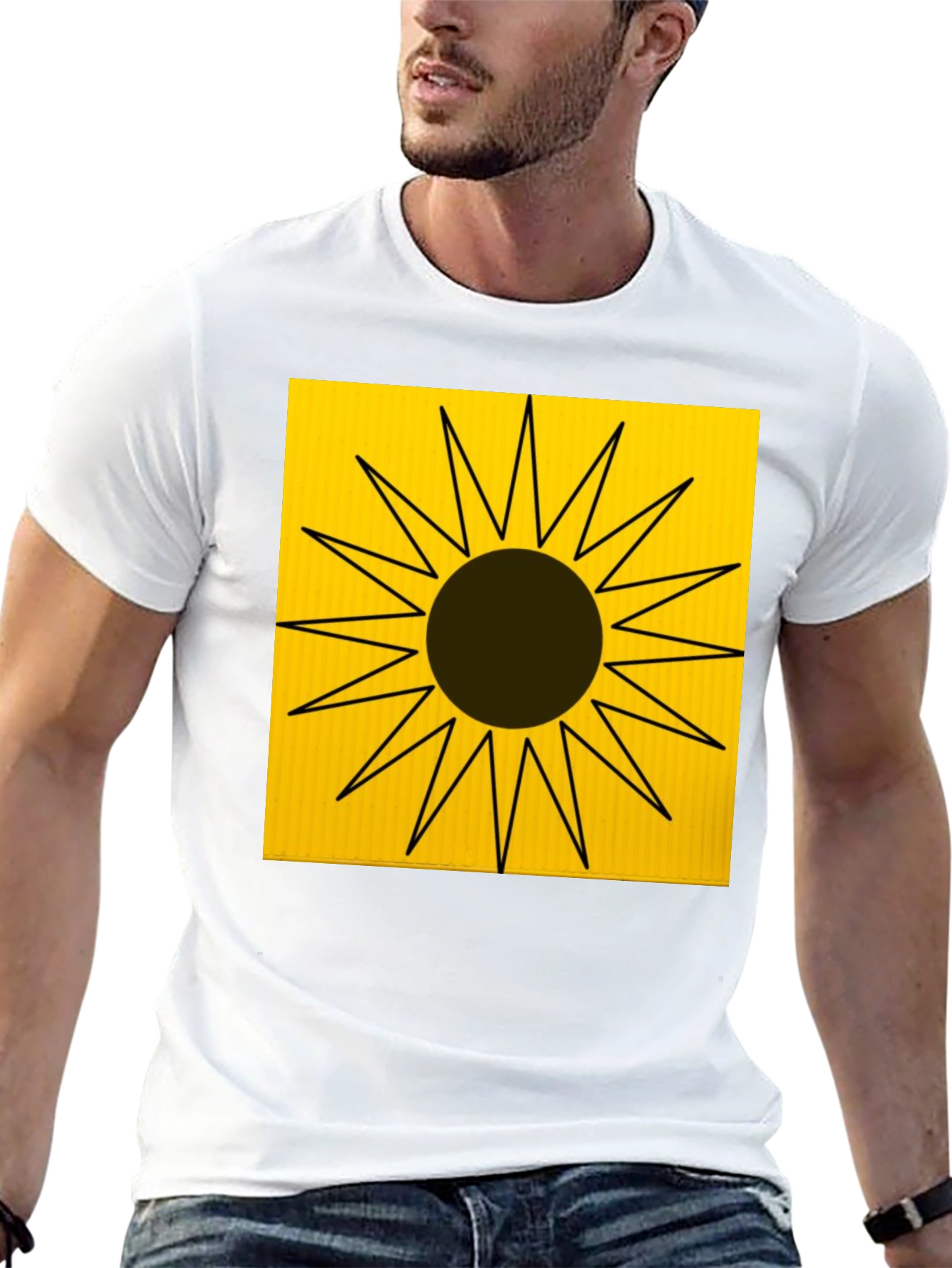 Abstract Sun Graphic Tee - Black