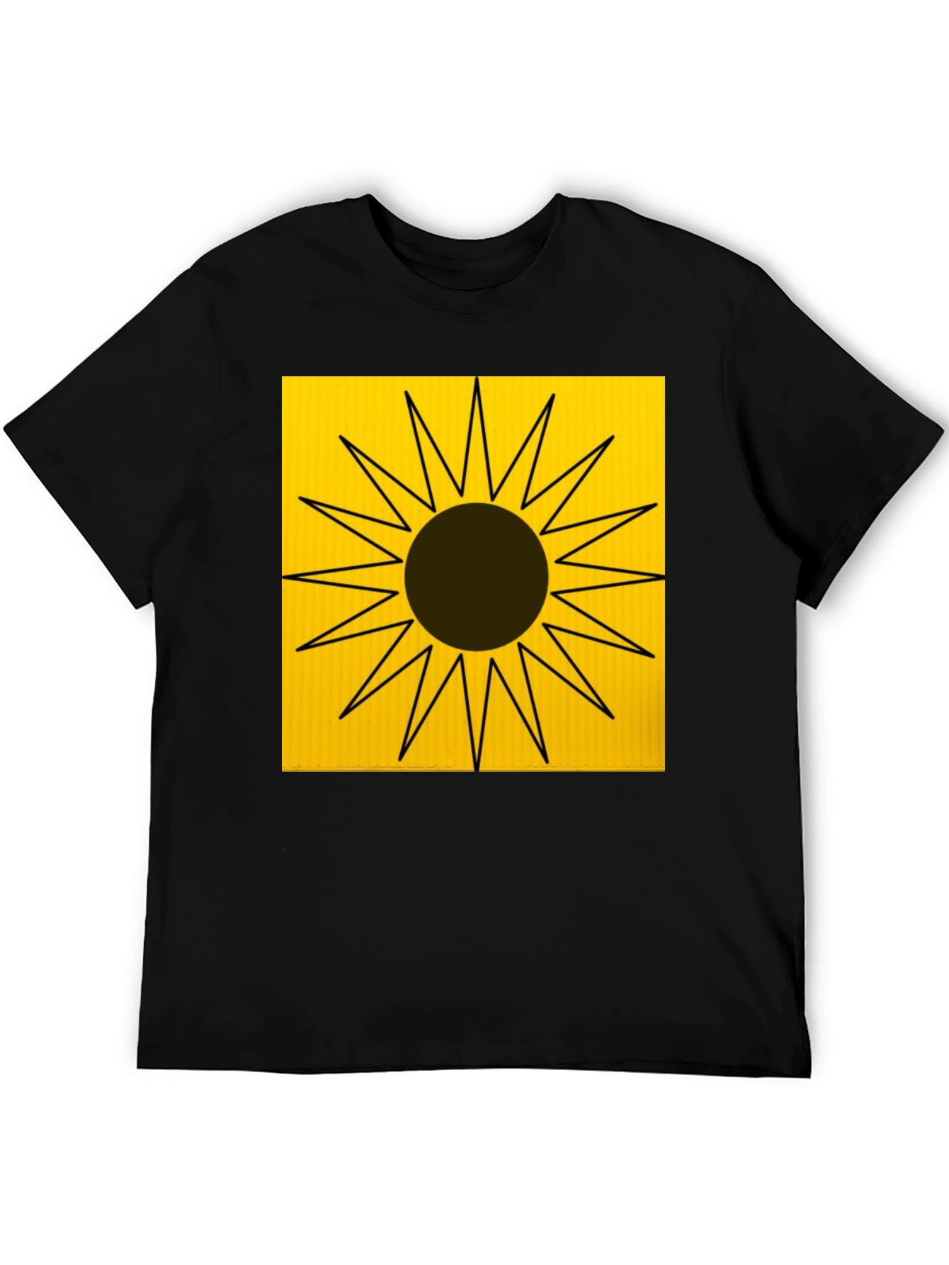 Abstract Sun Graphic Tee - Black