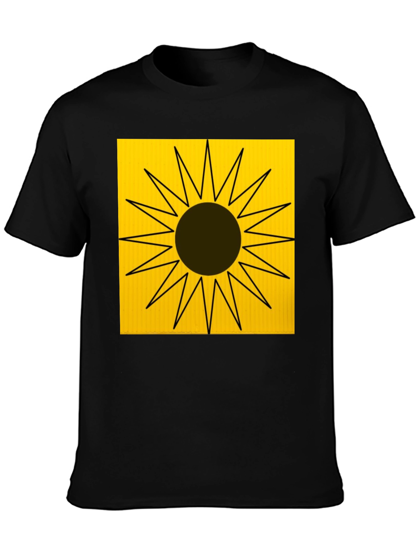 Abstract Sun Graphic Tee - Black