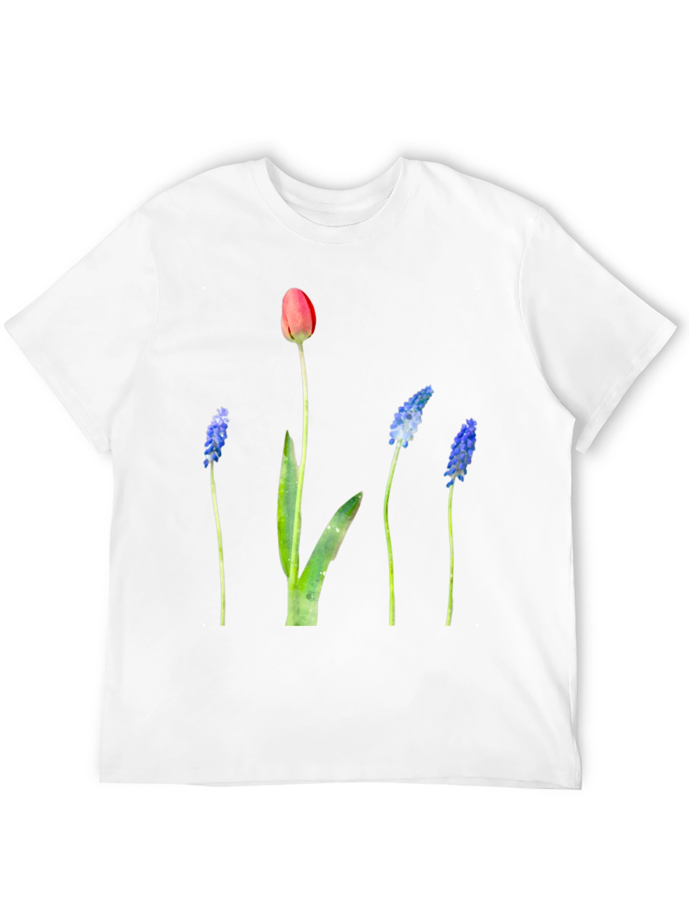 Floral Print Black T-Shirt - Stylish Botanical Design