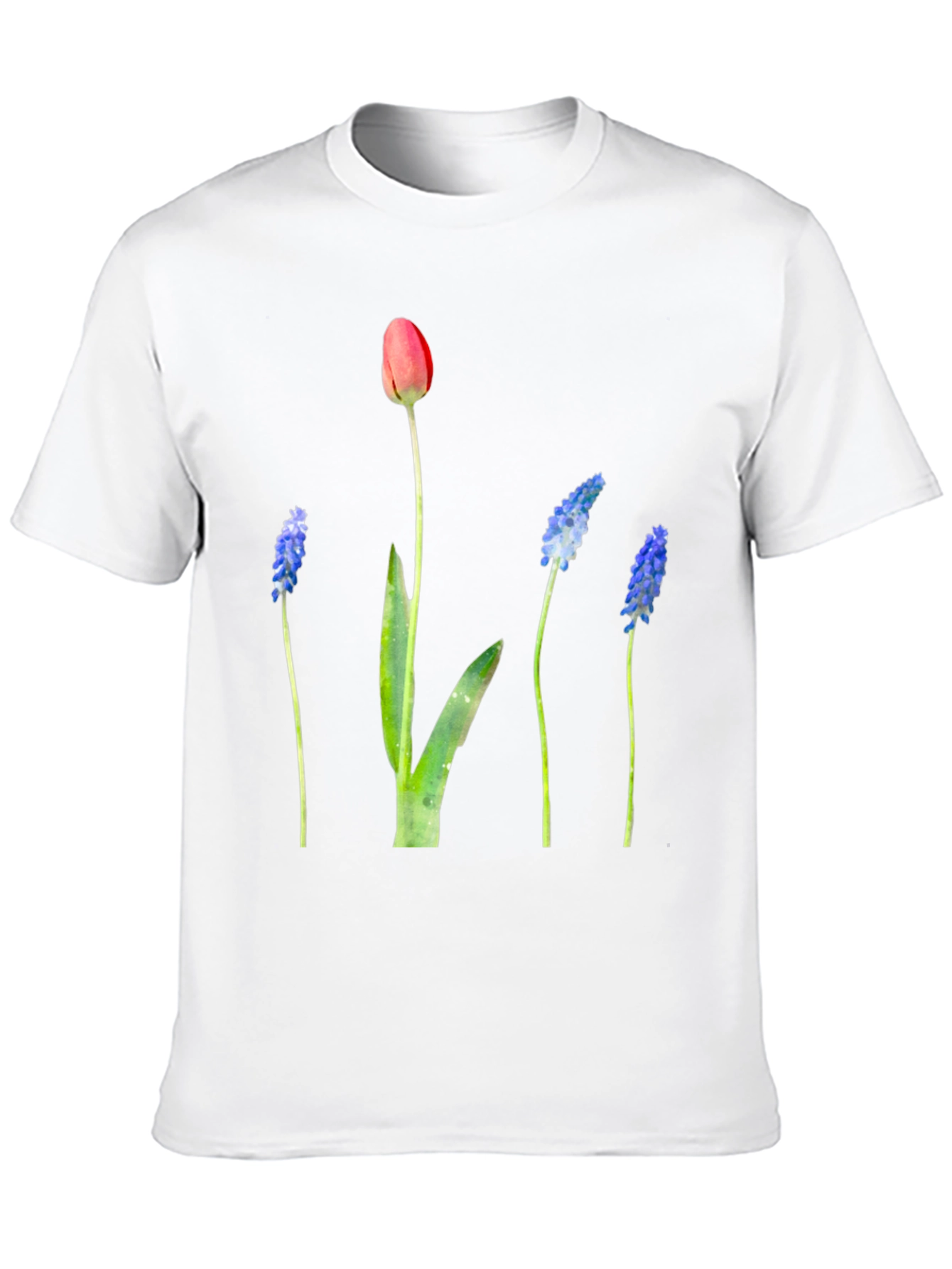 Floral Print Black T-Shirt - Stylish Botanical Design