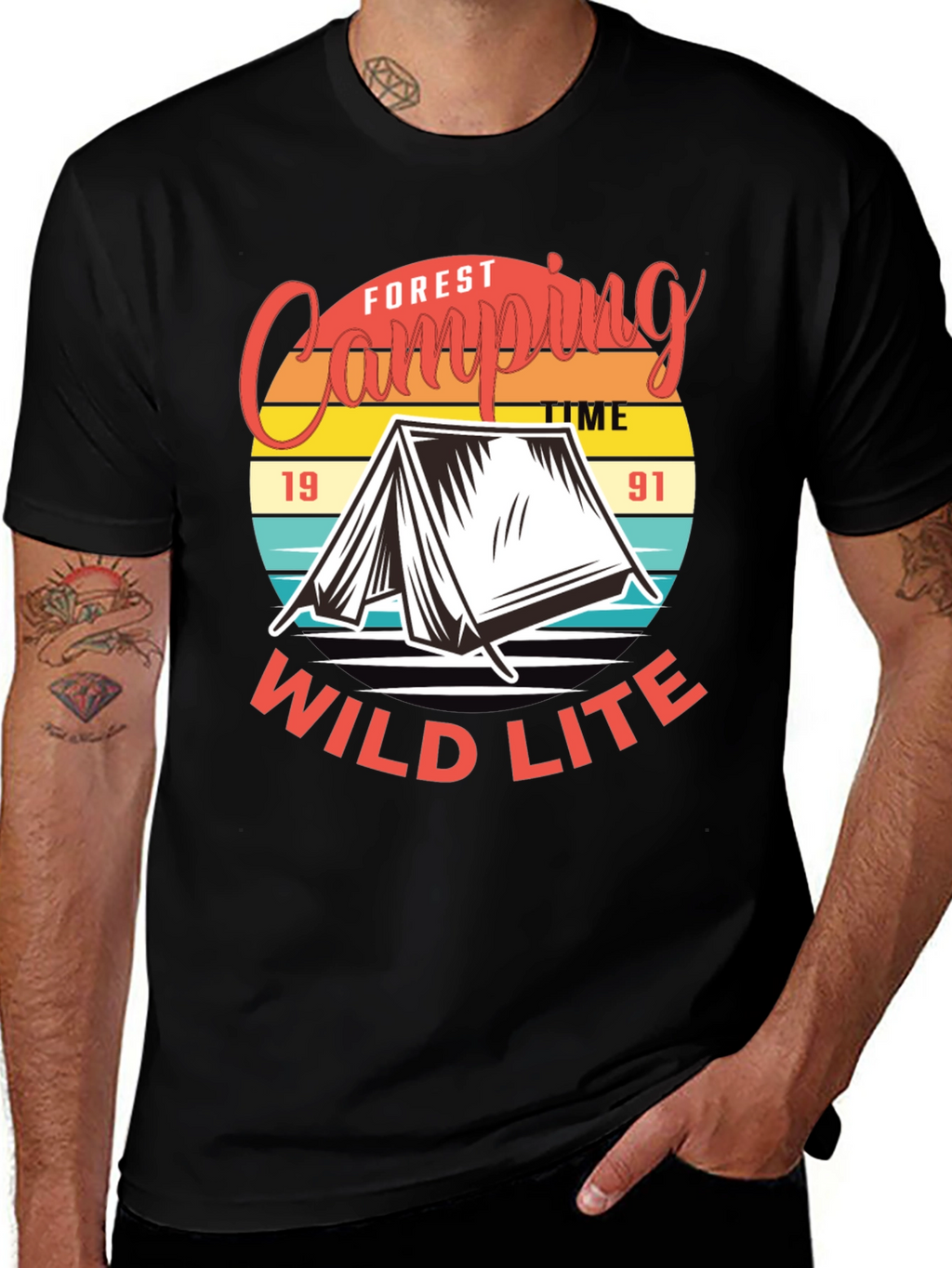 Camping T-Shirt: Forest Camping Wild Lite