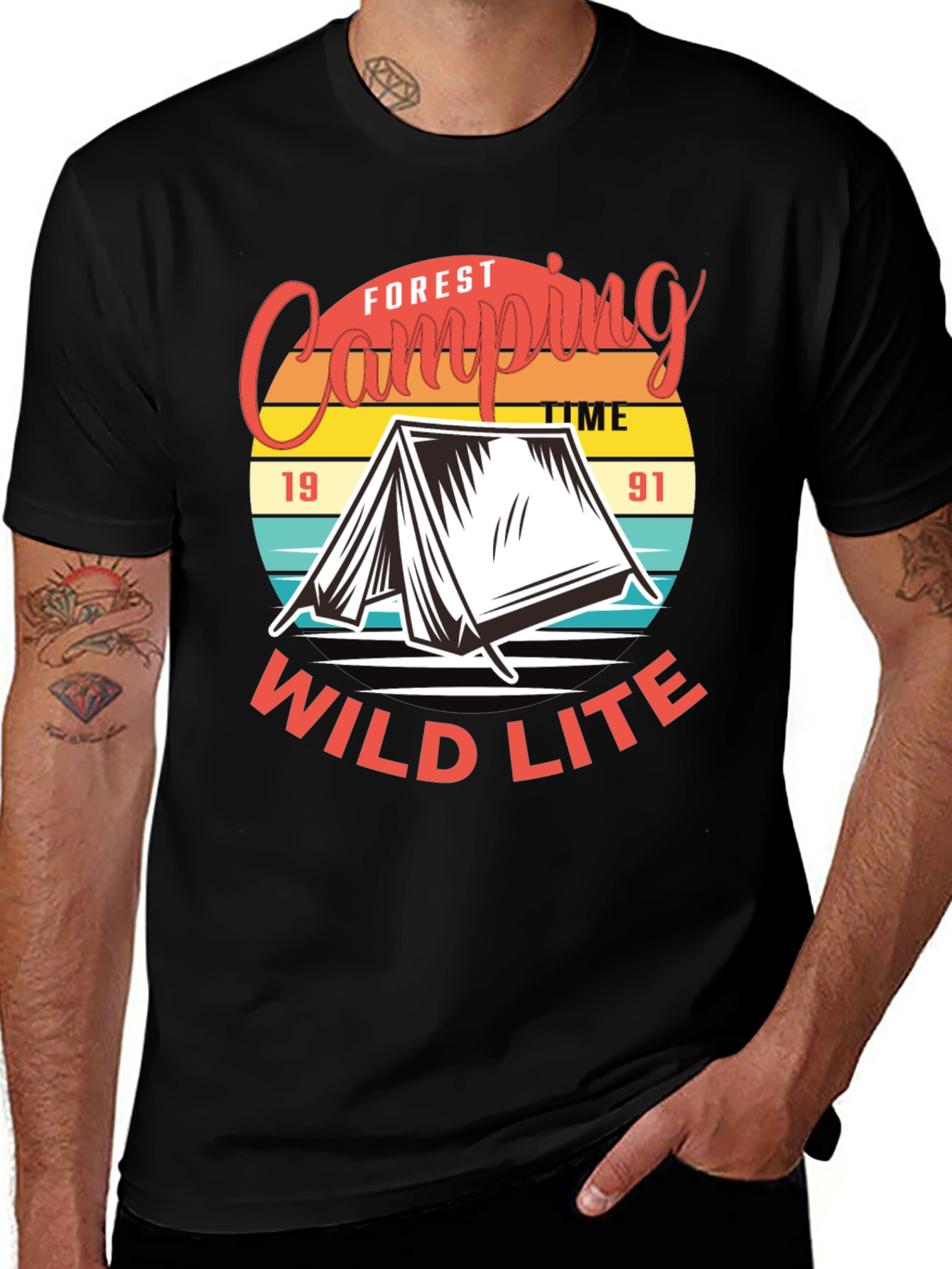 Camping T-Shirt: Forest Camping Wild Lite